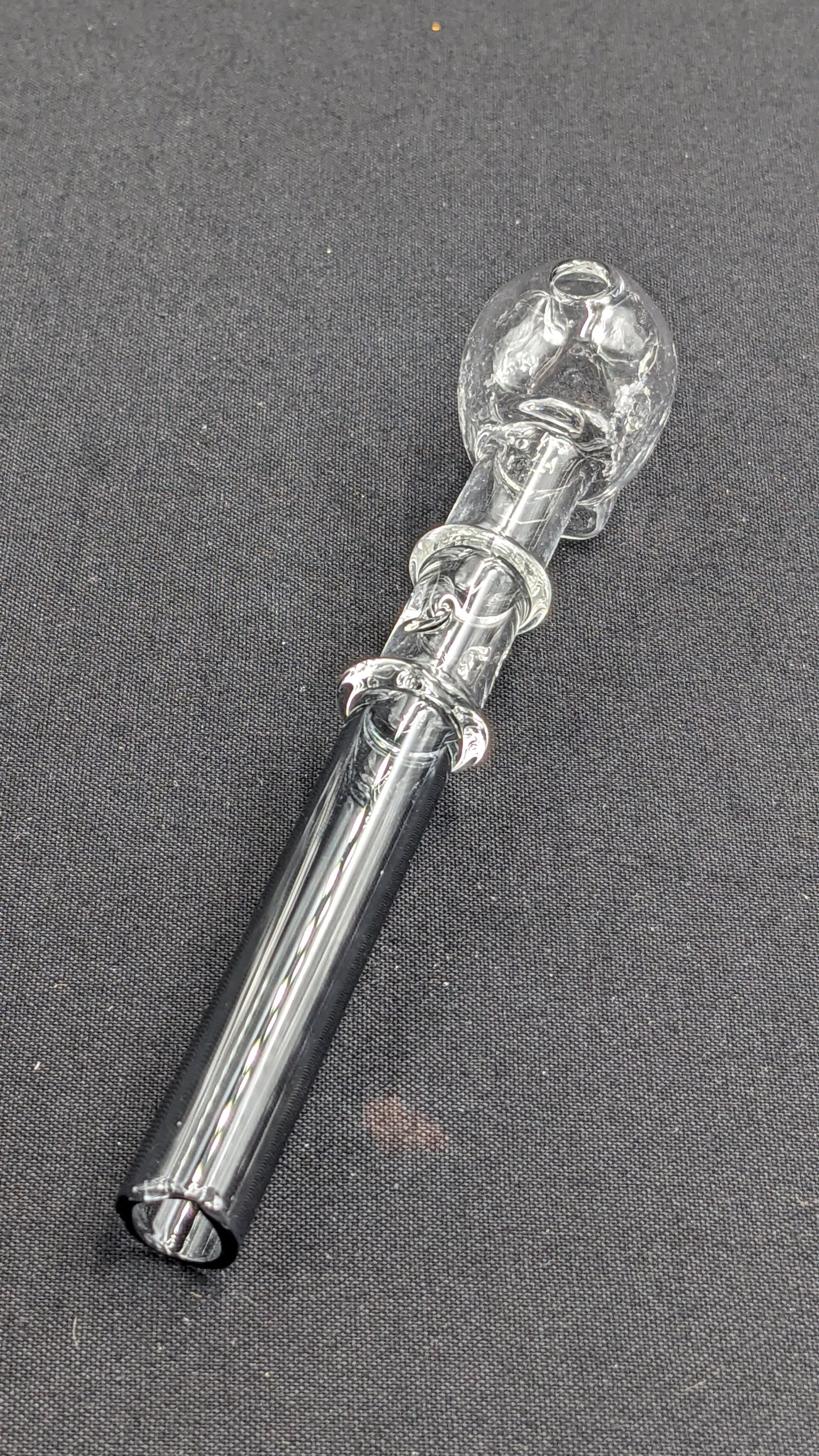 5" Glass Oil Burner Skull Gray