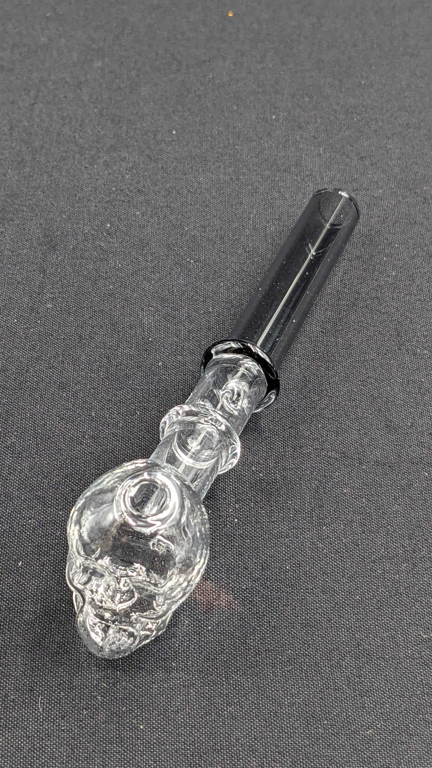 5" Glass Oil Burner Skull Gray