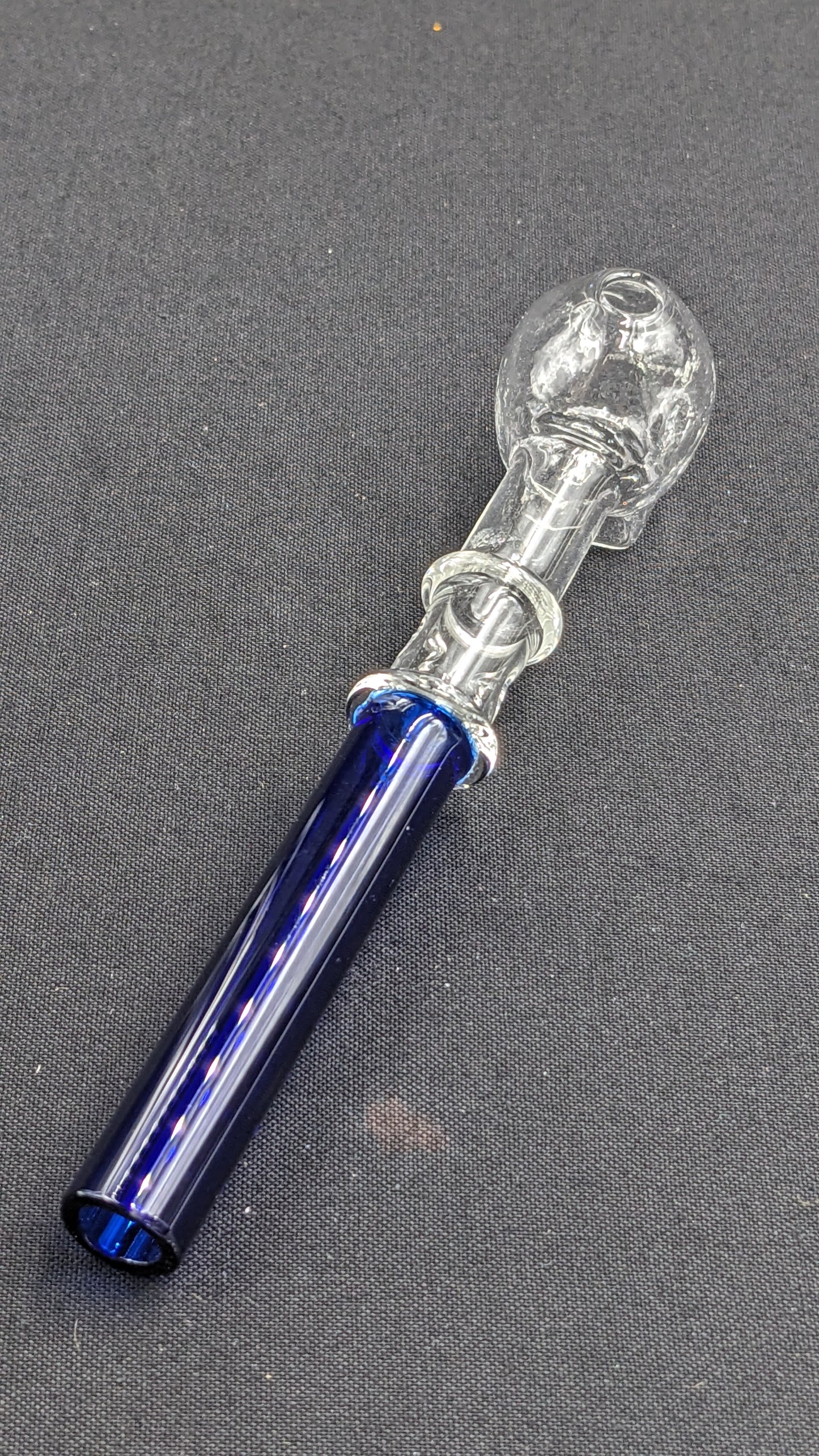 5" Glass Oil Burner Skull Blue