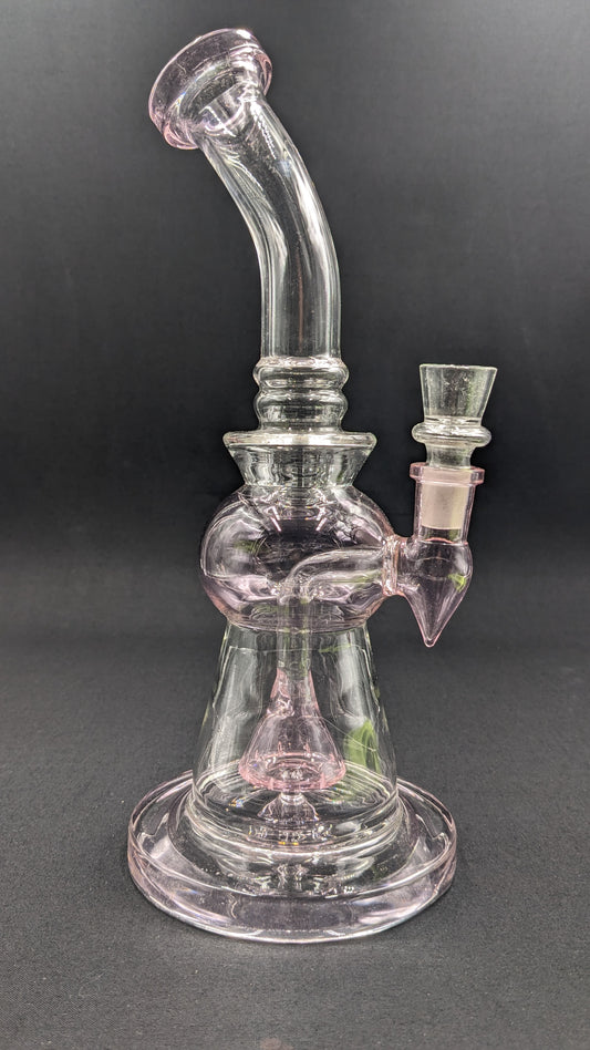 10.5" Glass Water Pipe Bong Thick Bent Neck Pink 33