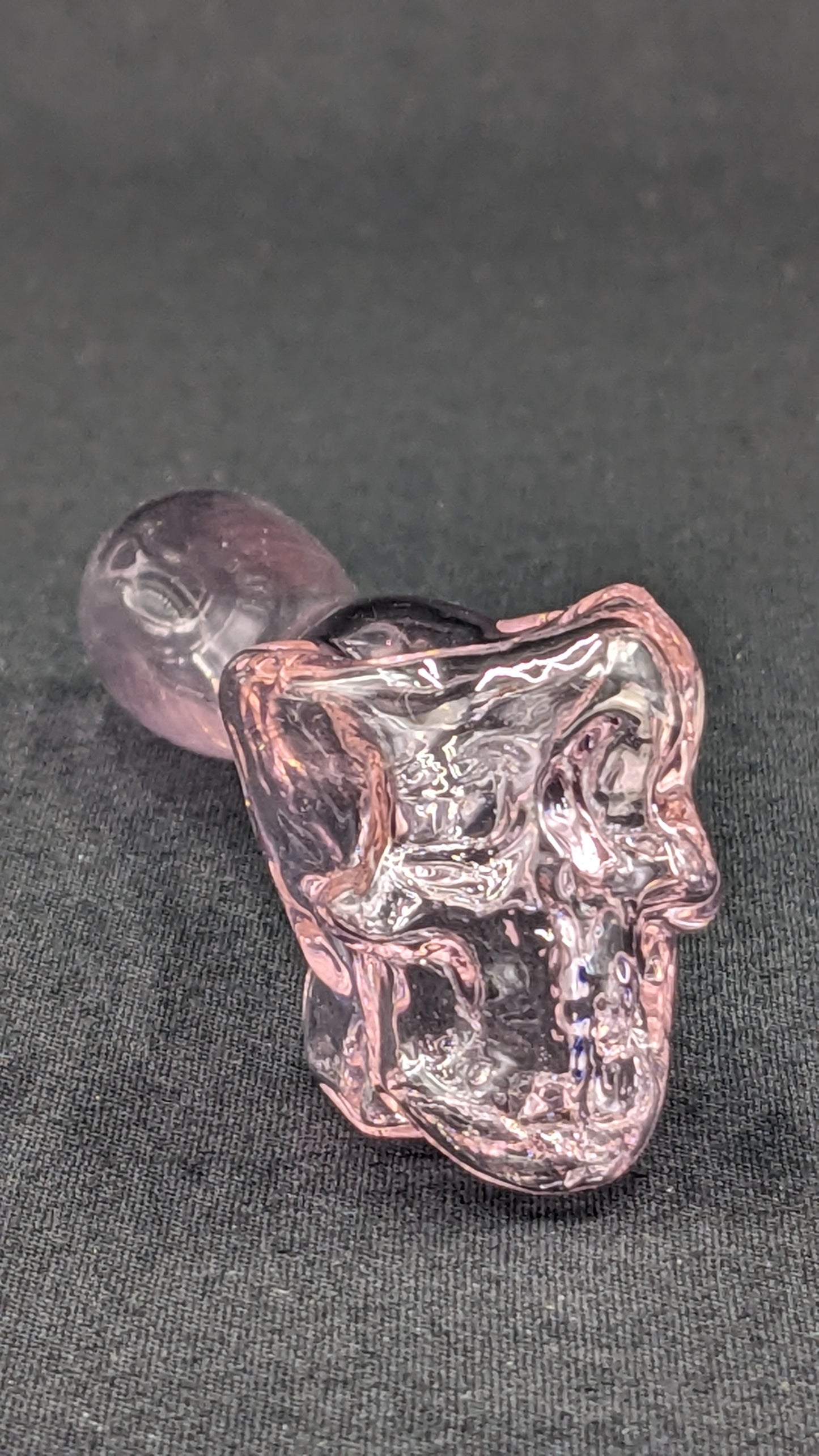 4" Glass Spoon Skull Pink