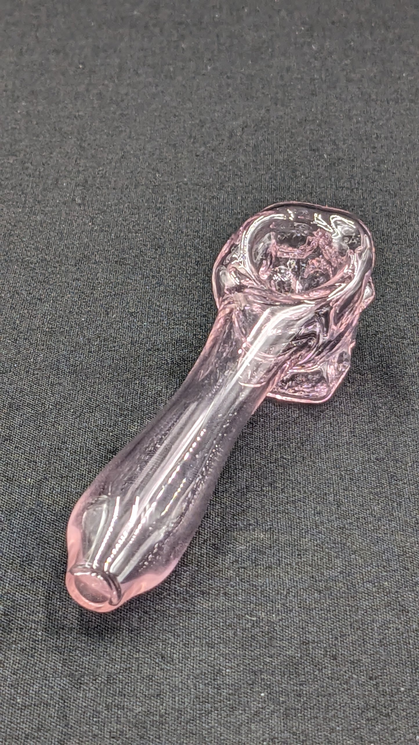 4" Glass Spoon Skull Pink