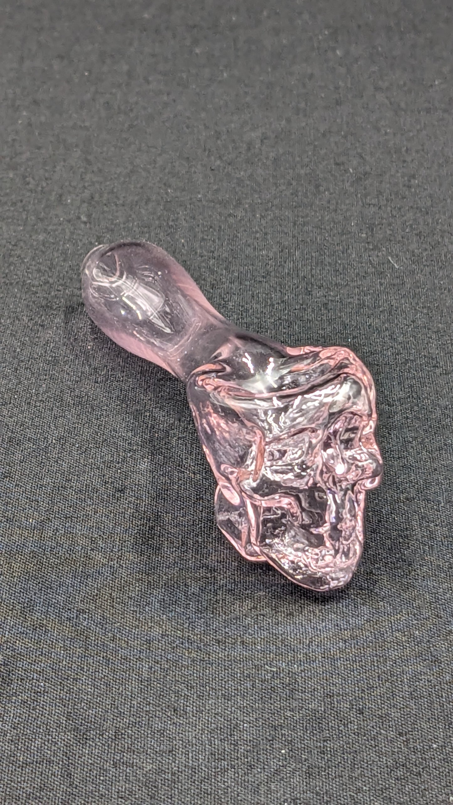 4" Glass Spoon Skull Pink