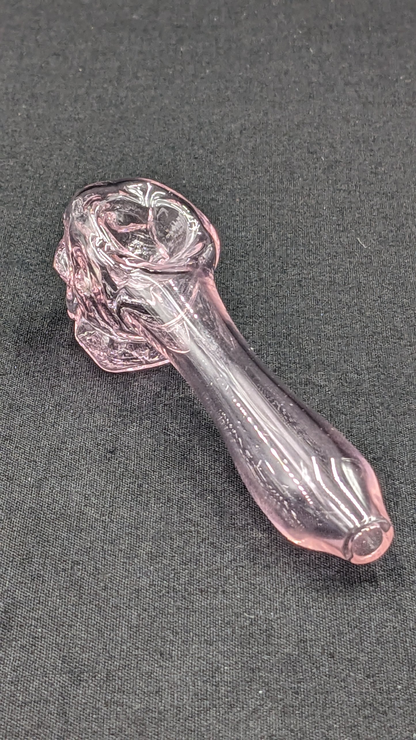 4" Glass Spoon Skull Pink