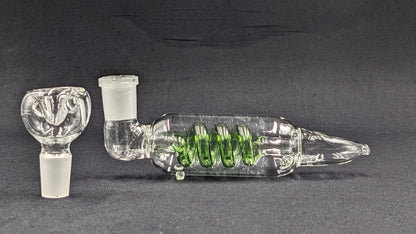 5" Glass Coil Tube Pipe w/ 14mm Slide bowl Green