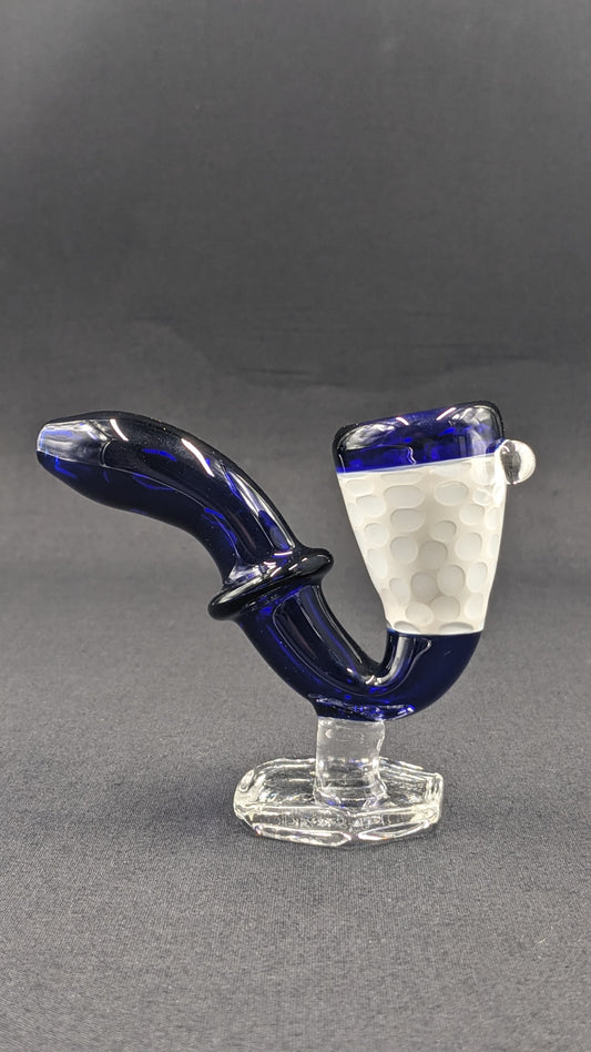 4.5" Glass Sherlock Pipe w/ Attached Stand BW