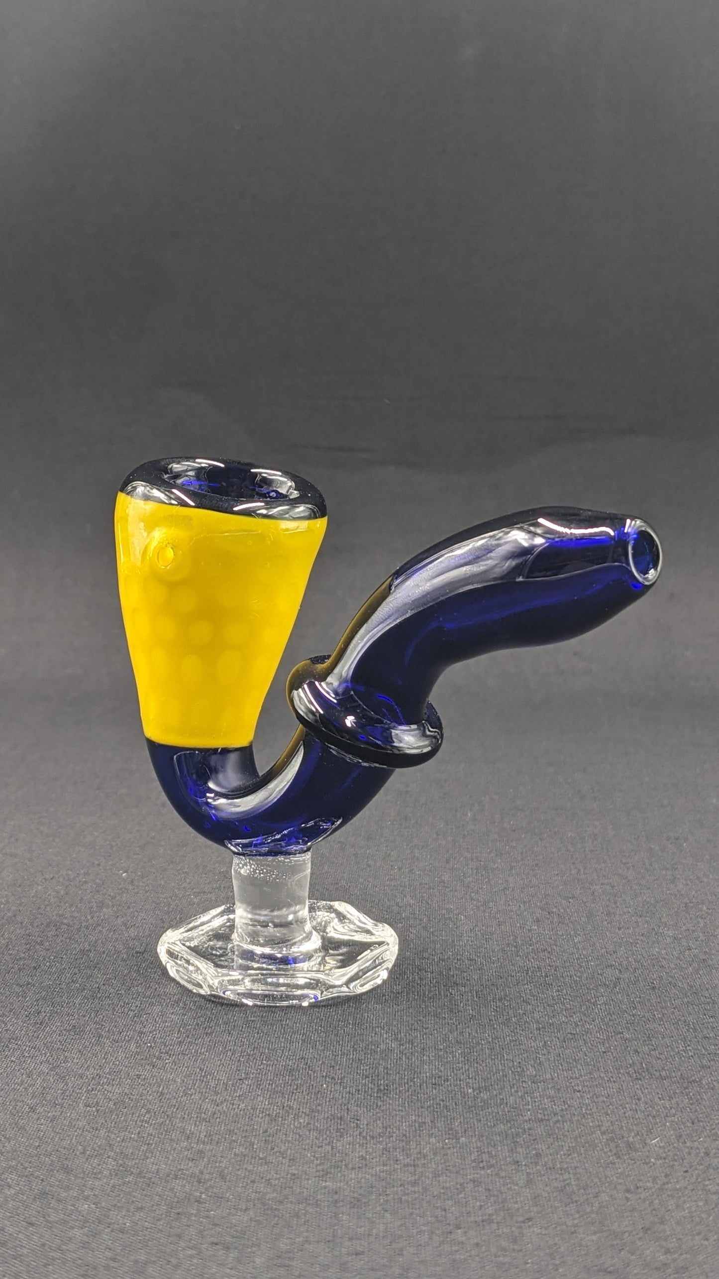4.5" Glass Sherlock Pipe w/ Attached Stand BY
