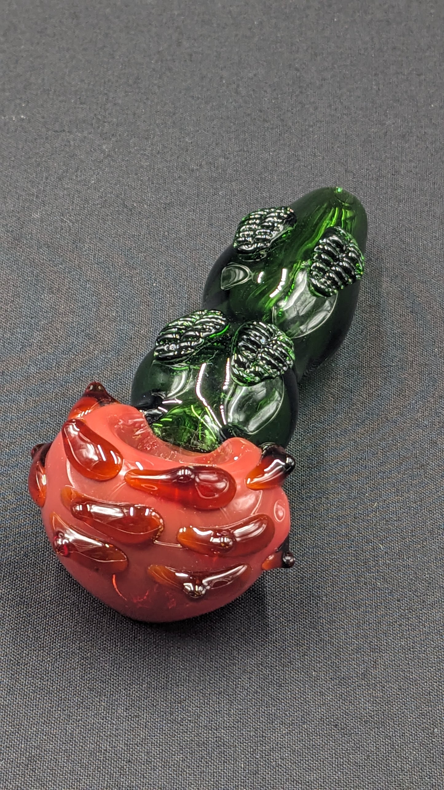 4.5" Glass Spoon Red Rose