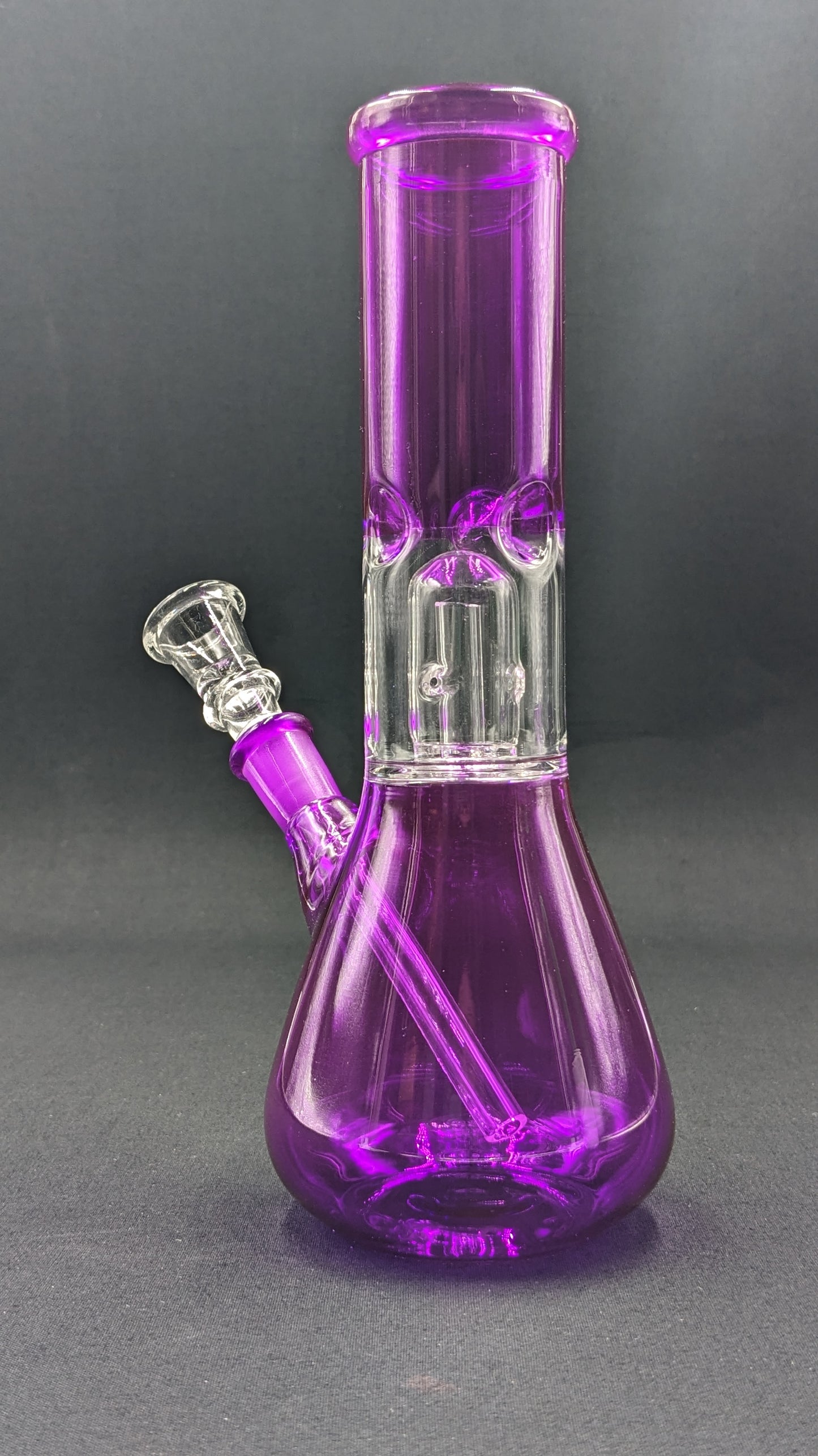 8" Glass Water Pipe Bong Purple + 5 FREE Screens
