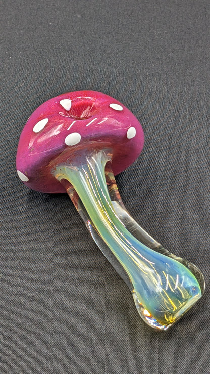 4.25" Glass Spoon Mushroom Style Red 500