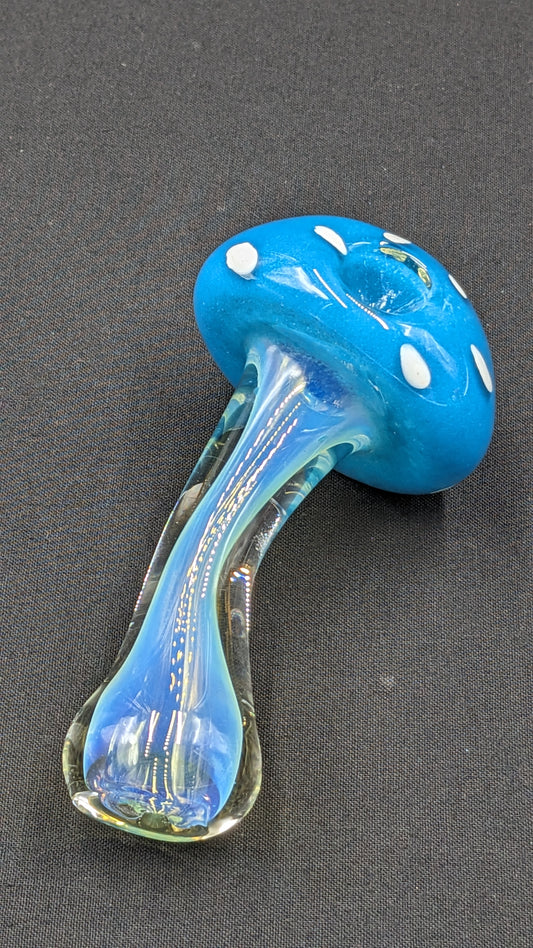 4.25" Glass Spoon Mushroom Style Light Blue 500