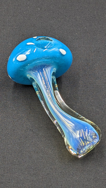 4.25" Glass Spoon Mushroom Style Light Blue 500
