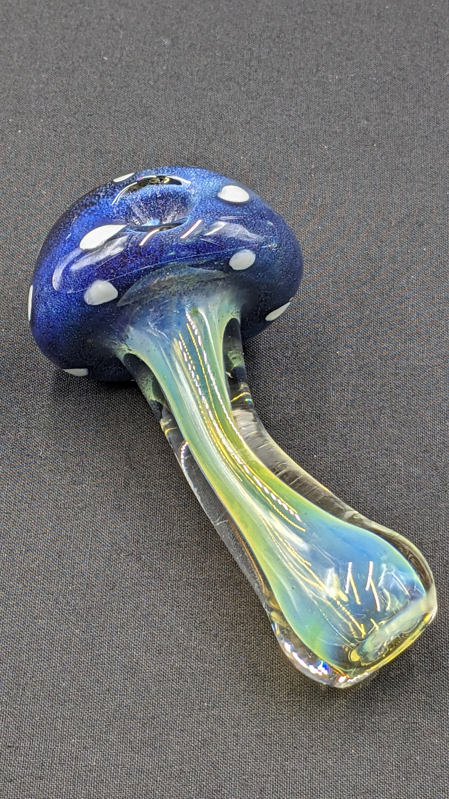 4.25" Glass Spoon Mushroom Style Blue 500