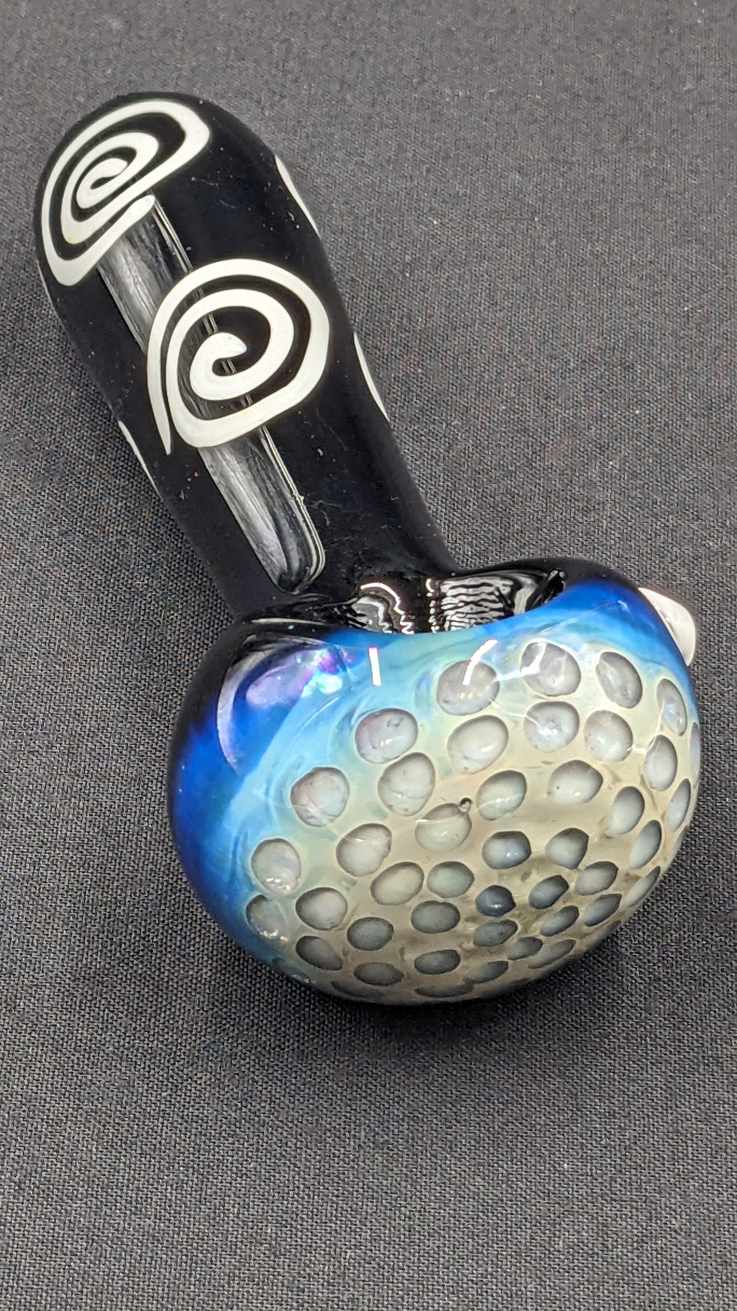4.5" Glass Spoon Spirals Black