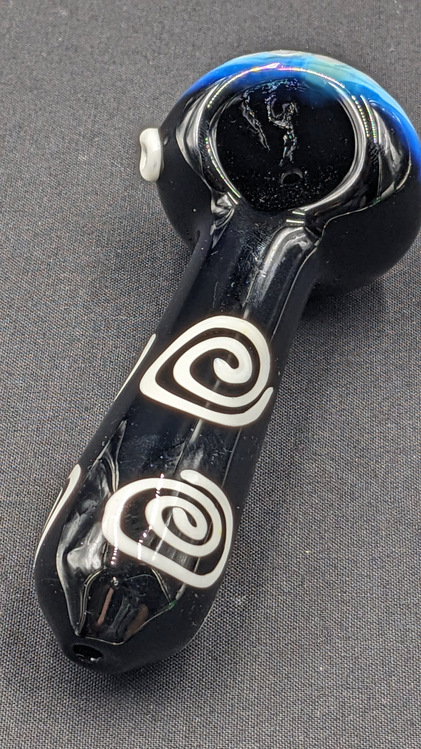 4.5" Glass Spoon Spirals Black
