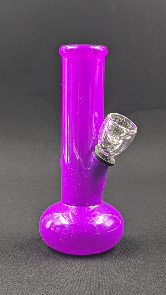 5" Glass Water Pipe Bong Gloss Round Bottom Purple