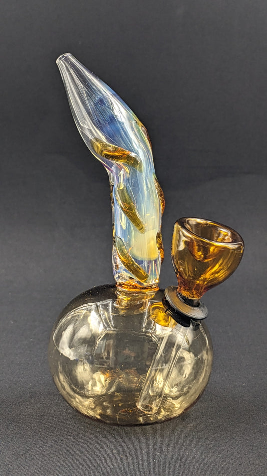 5" Glass Water Pipe Bong Round Light Amber
