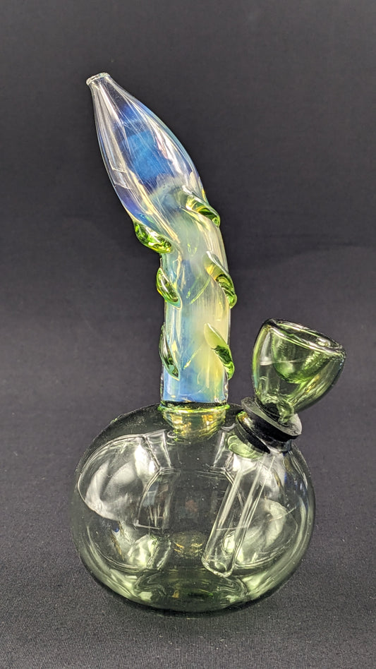 5" Glass Water Pipe Bong Round Green