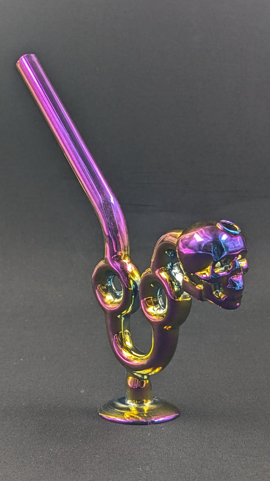 6" Glass Oil Burner Skull Multi Colored