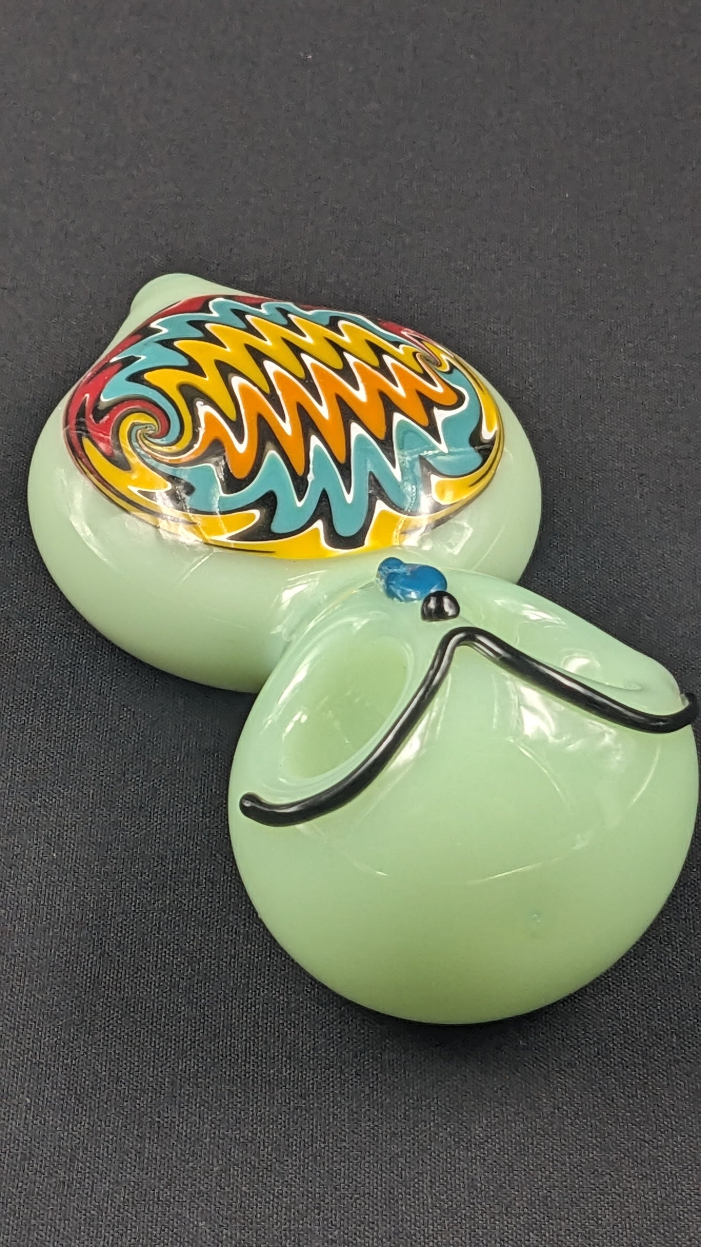 4.5" Glass Spoon Dual Bowls Owl 02