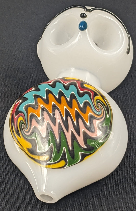 4.5" Glass Spoon Dual Bowls Owl 03