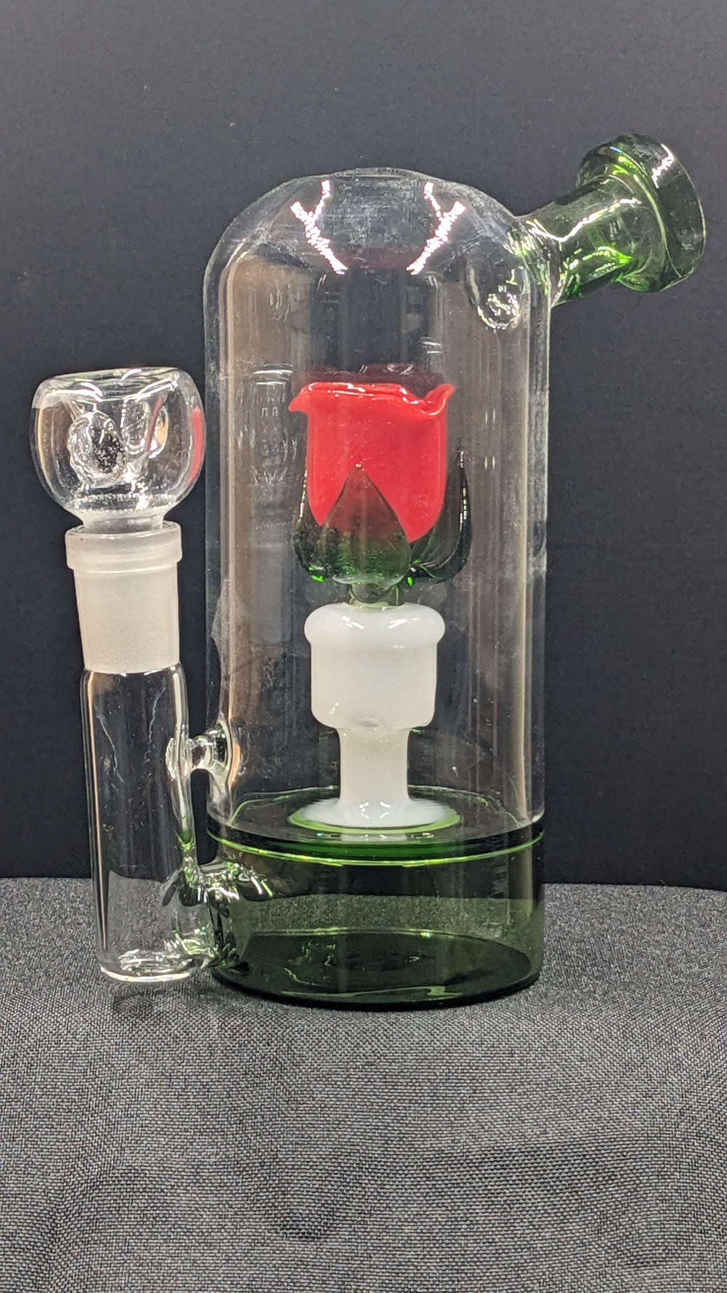 5.5" Glass Water Pipe Bong Dome Rose 02