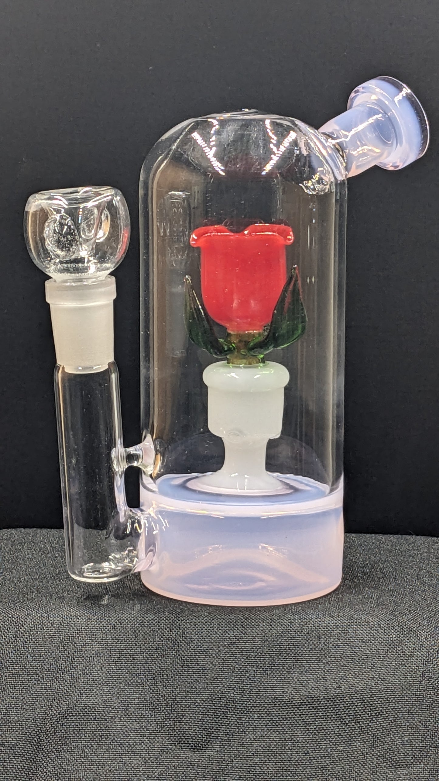 5.5" Glass Water Pipe Bong Dome Rose 01