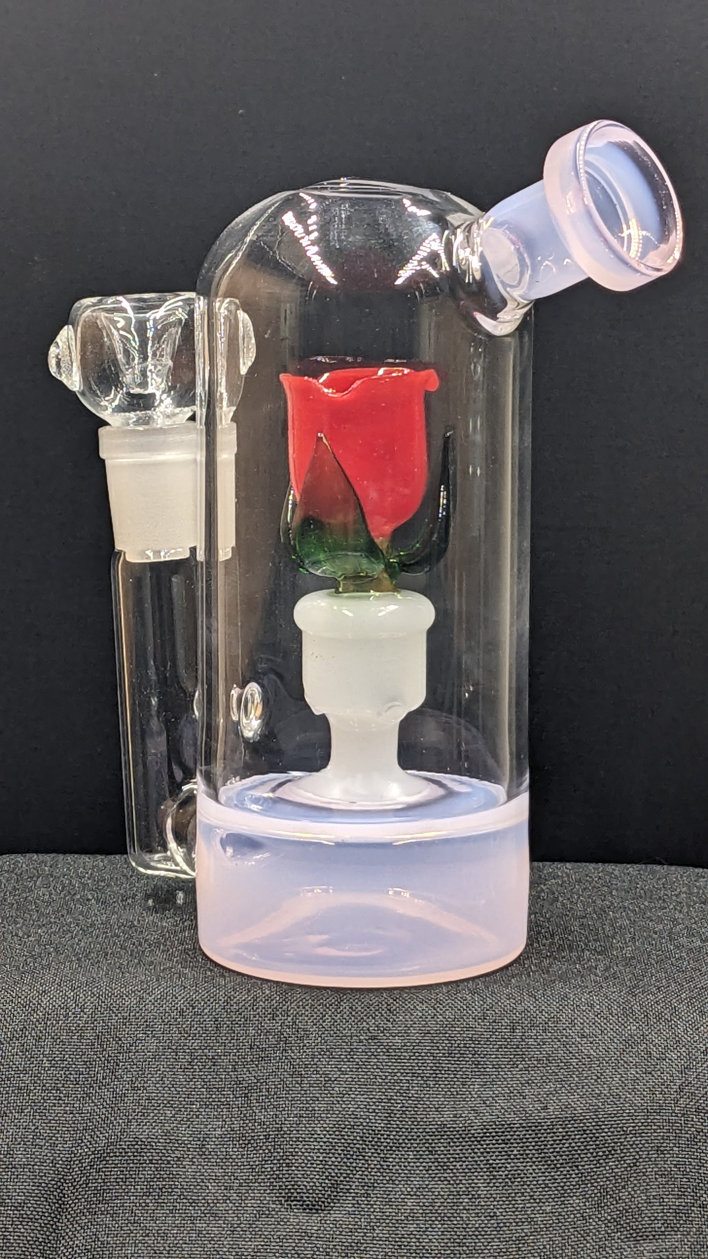 5.5" Glass Water Pipe Bong Dome Rose 01