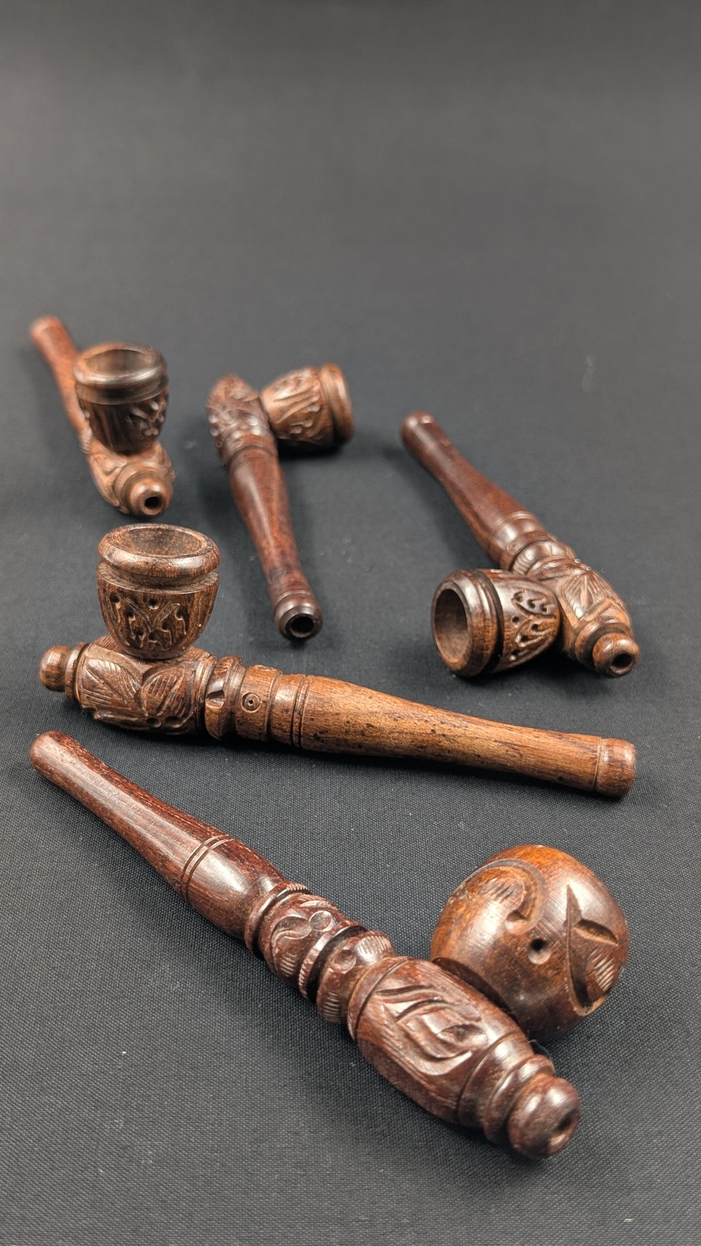 5" Wood Spoon Hand Pipe with Engravings + 5 Free Screens DK1