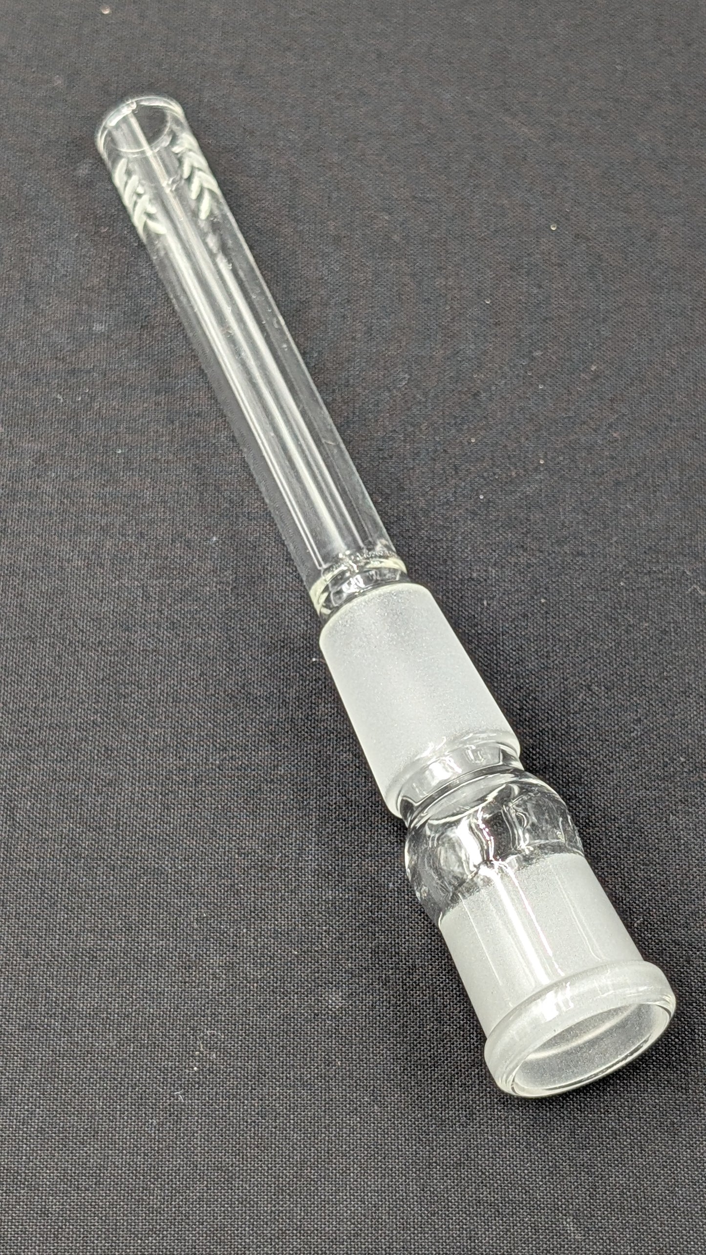 3.5" 6 Cut Glass Downstem 18MM Male to 18MM Female Opening