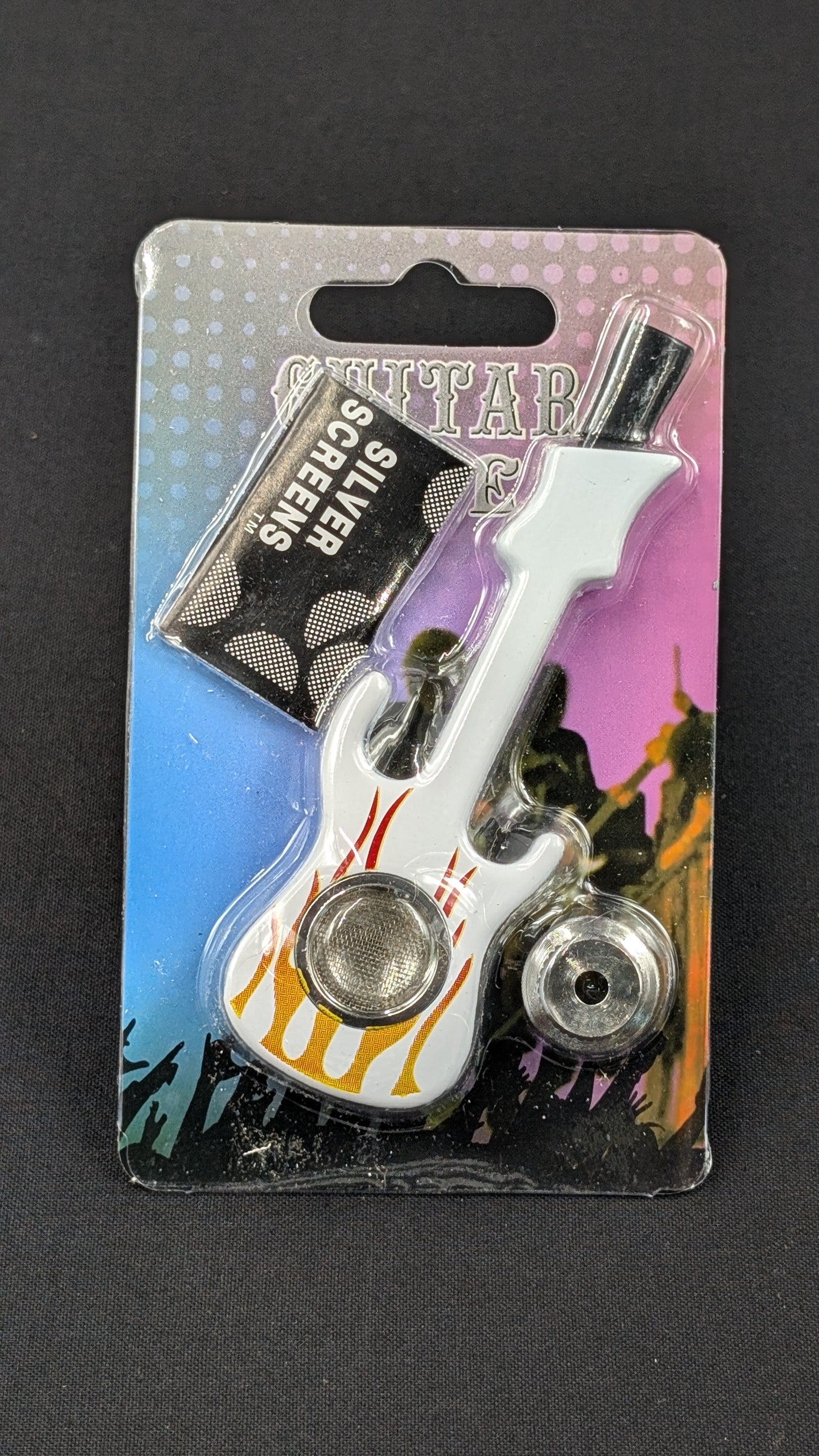 4” Metal Spoon Guitar Style White + 5 Free Screens