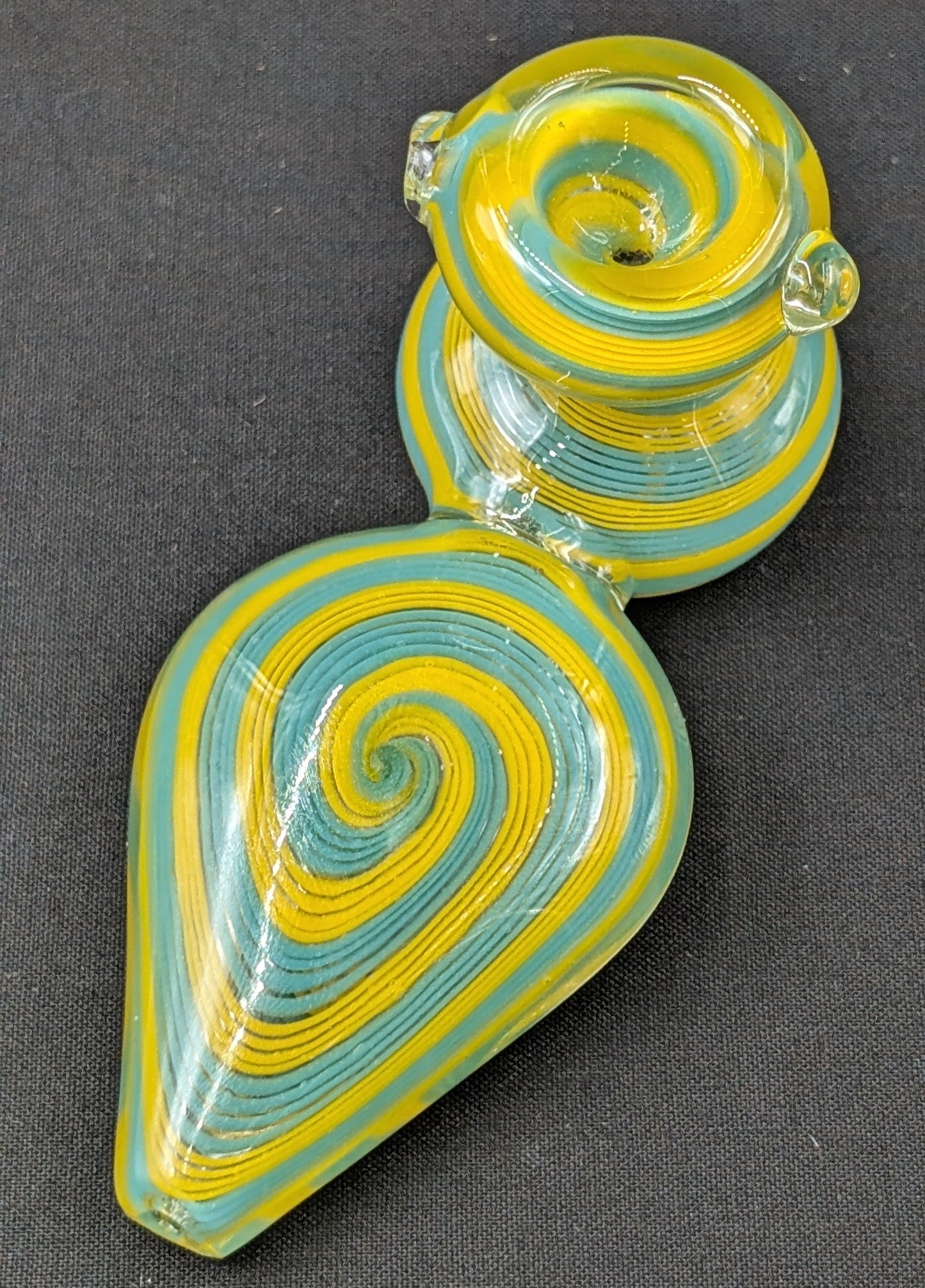 4.5" Glass Spoon Dual Bowls 2 Tier Swirl YB