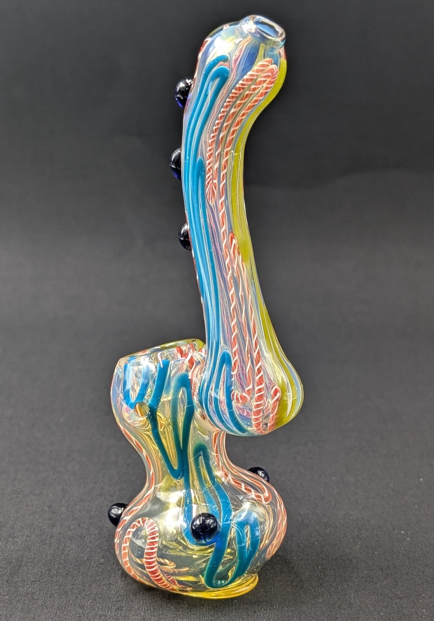 6.5" Glass Bubbler Blue/Green/Red