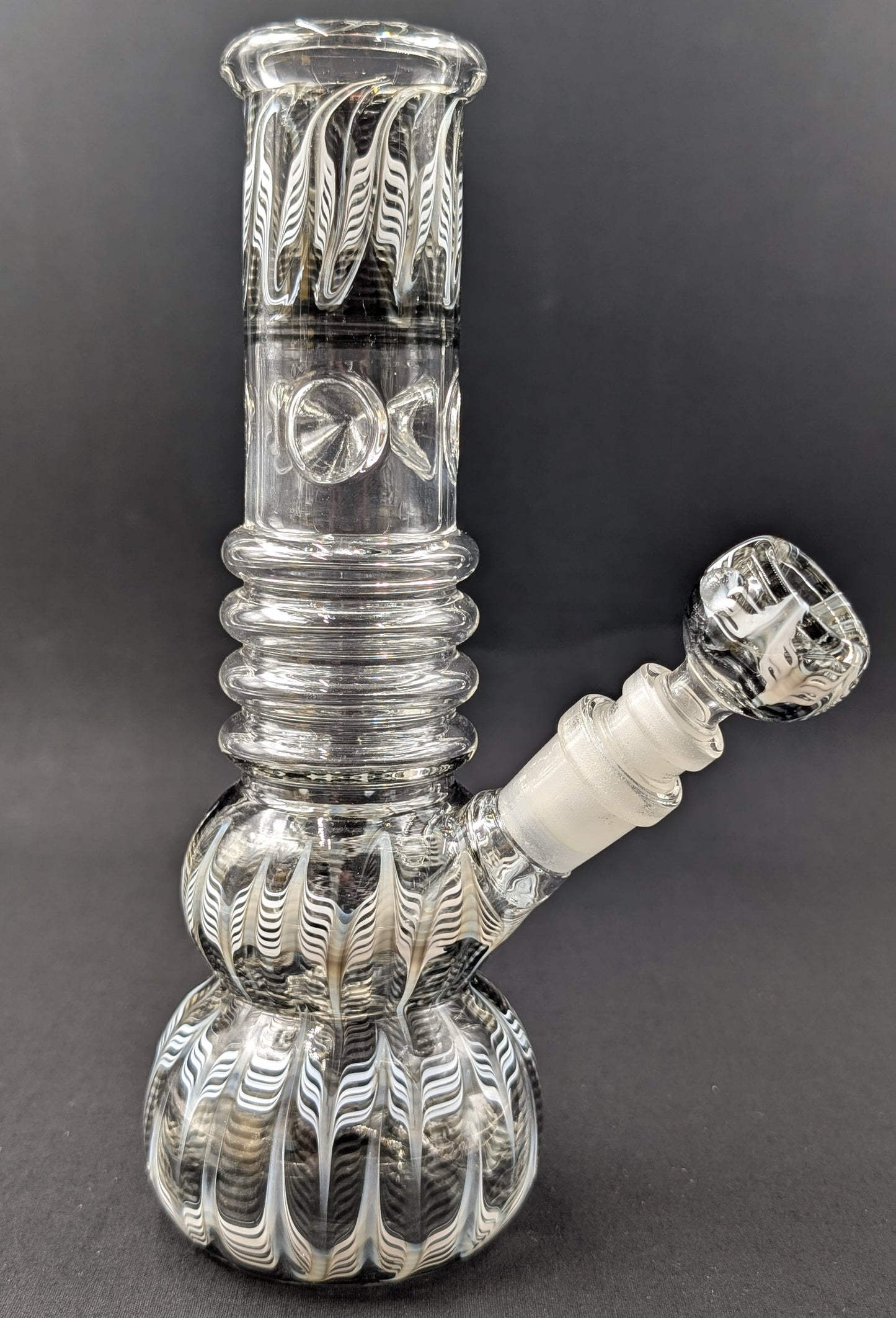 9" Glass Water Pipe Bong Swirls Black