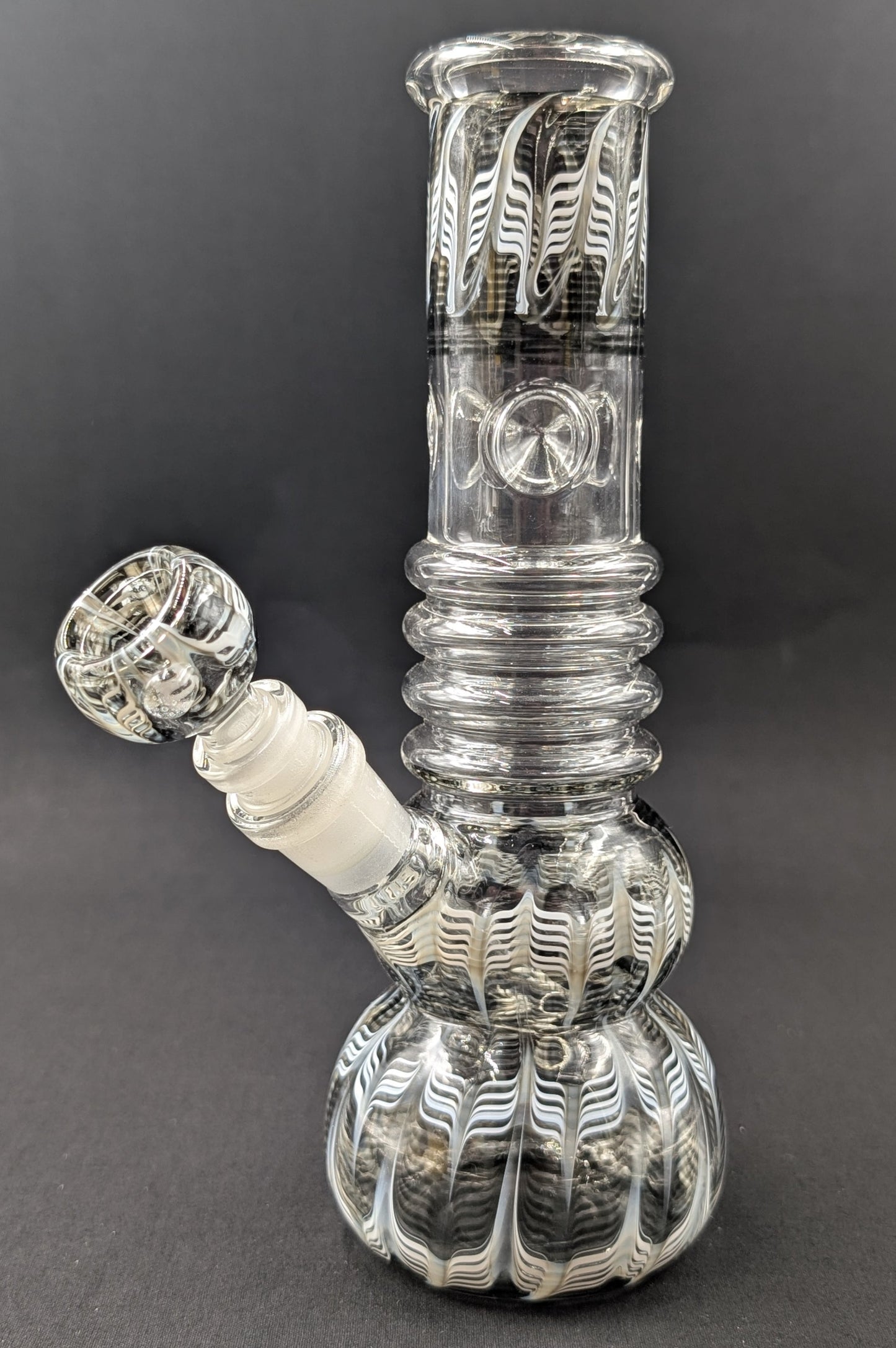 9" Glass Water Pipe Bong Swirls Black
