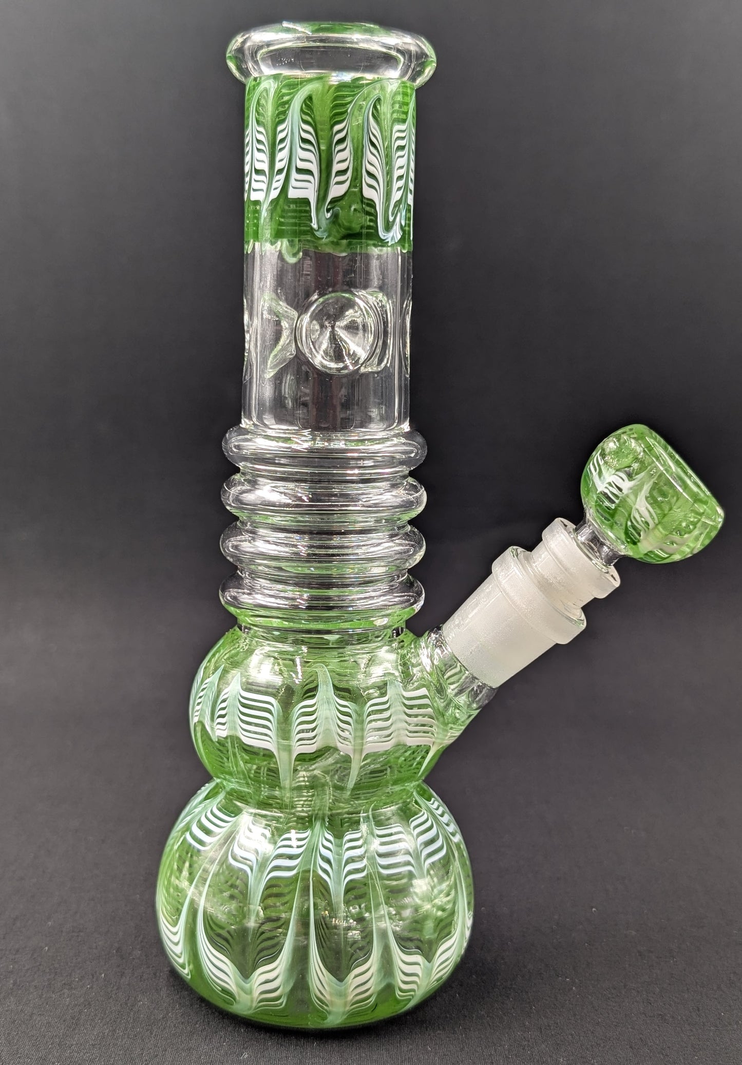 9" Glass Water Pipe Bong Swirls Green