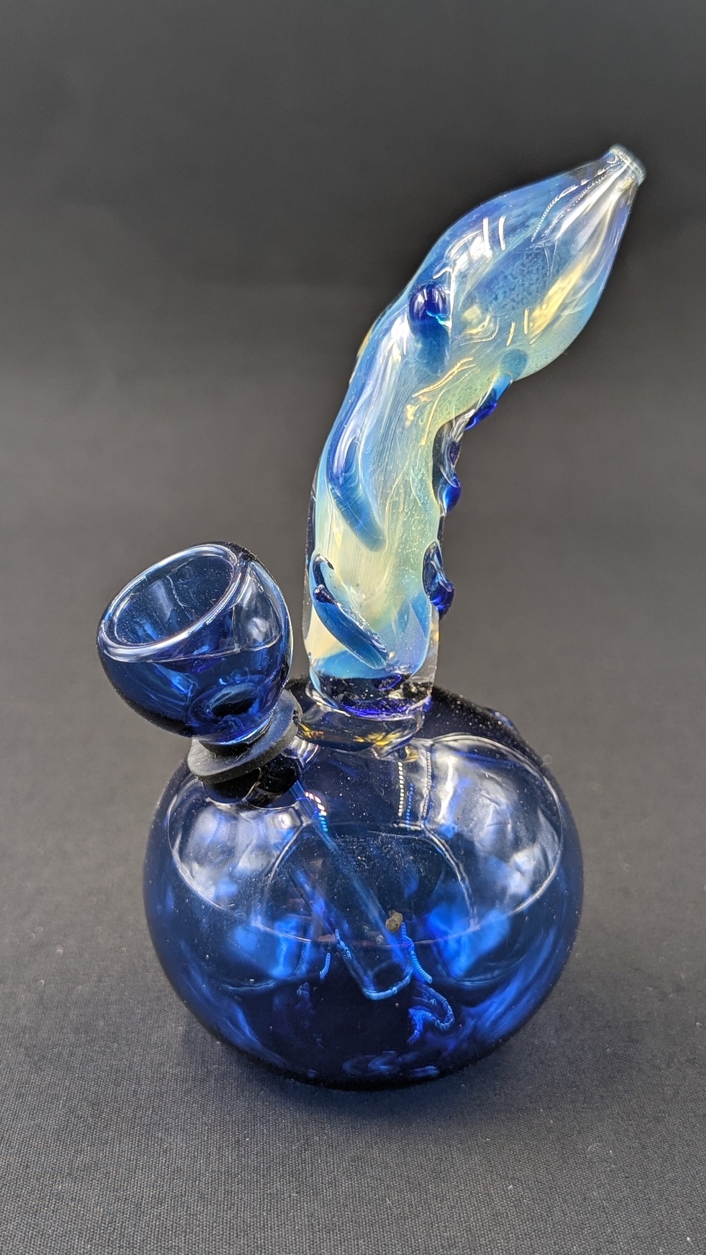 5" Glass Water Pipe Bong Round Blue