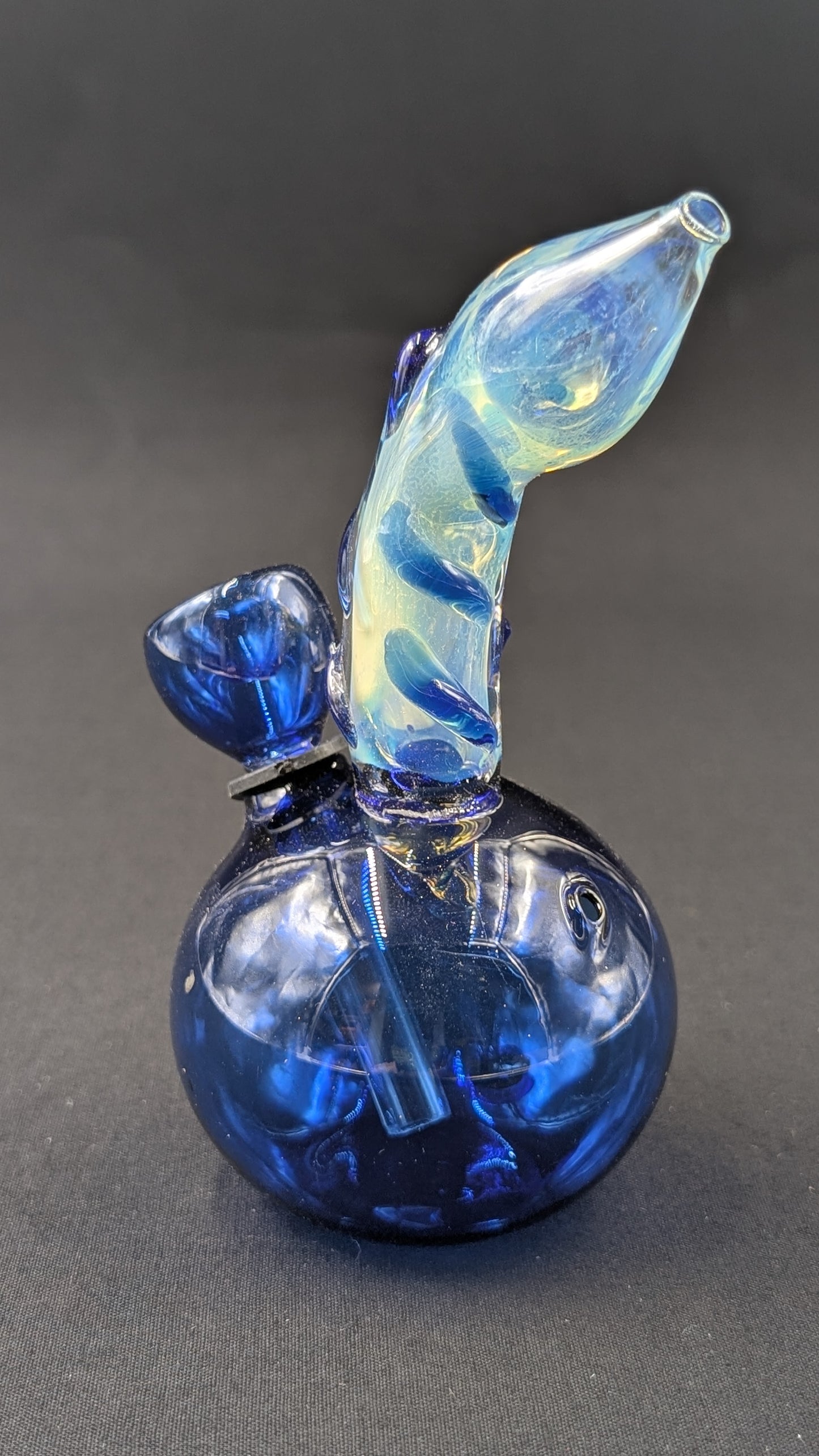 5" Glass Water Pipe Bong Round Blue