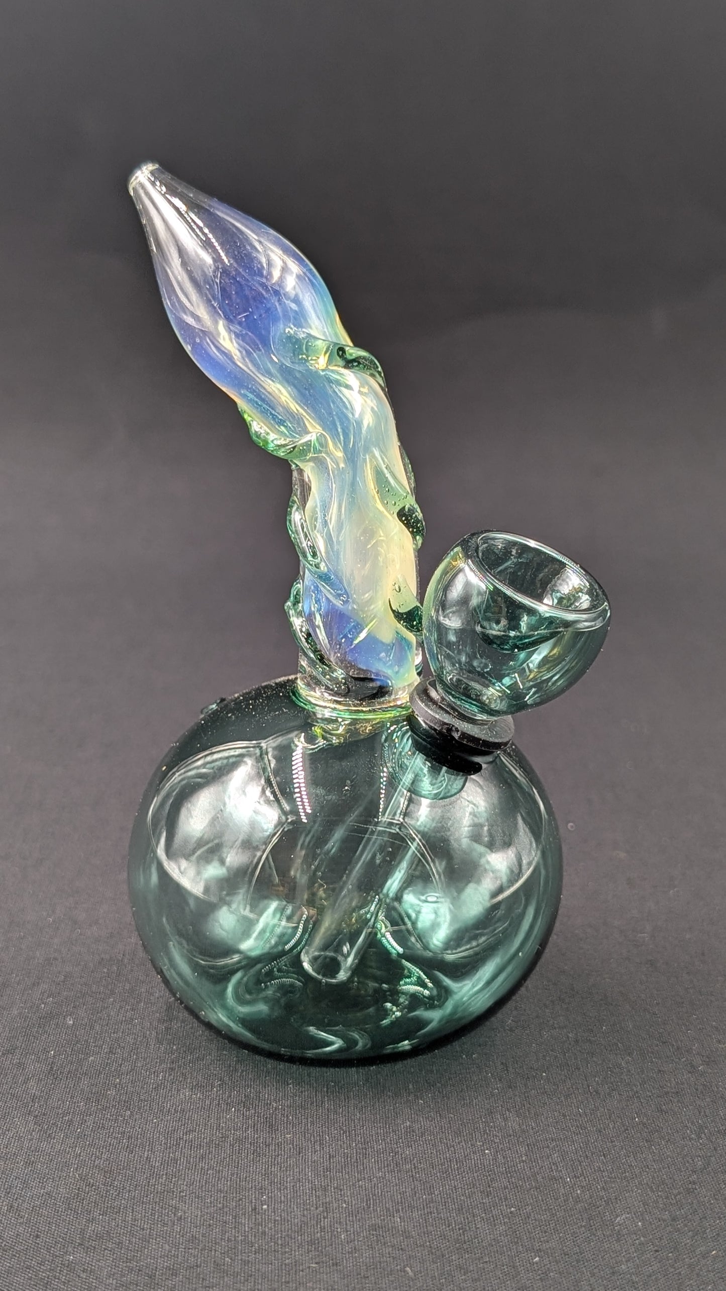 5" Glass Water Pipe Bong Round Teal