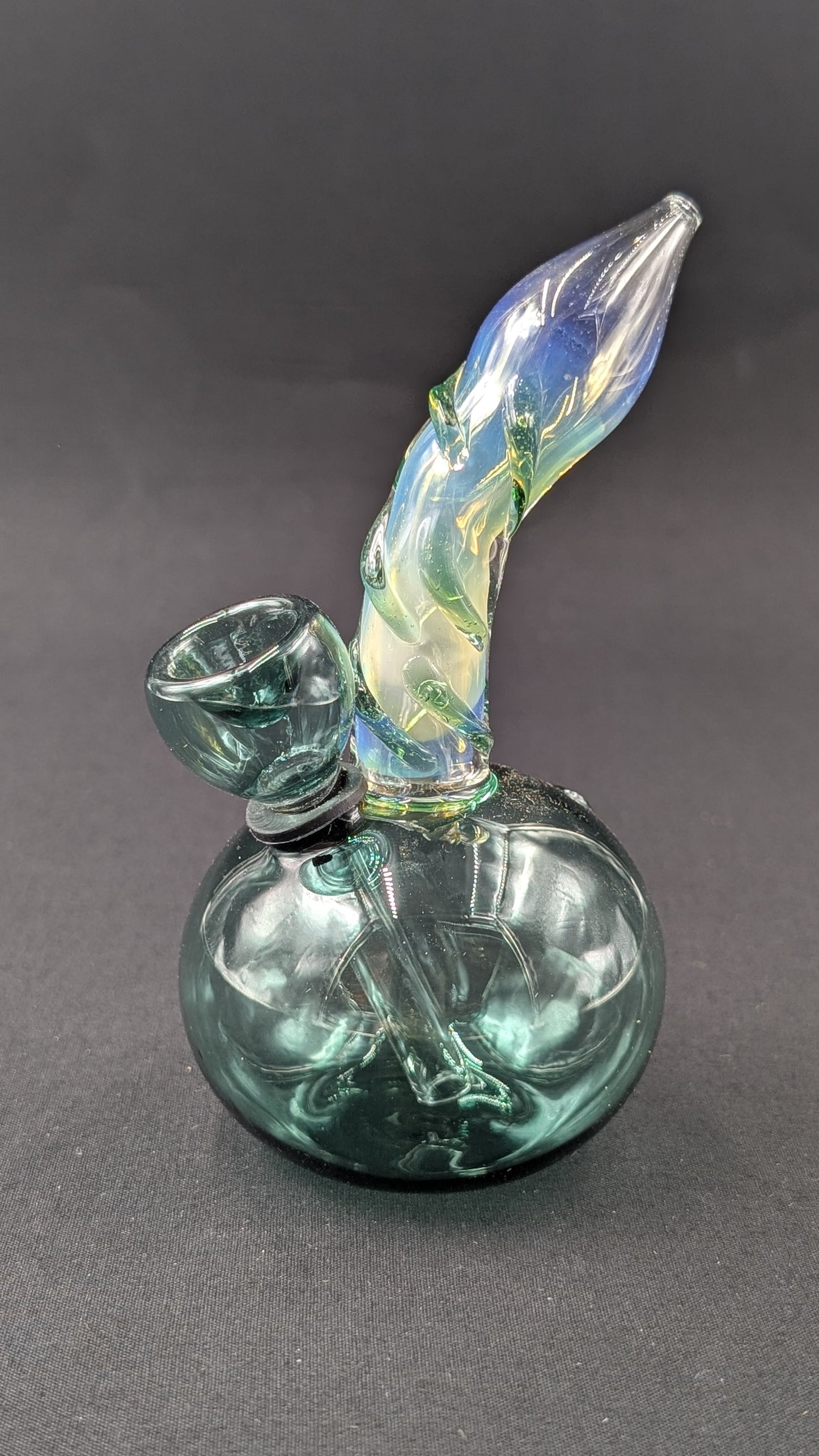 5" Glass Water Pipe Bong Round Teal