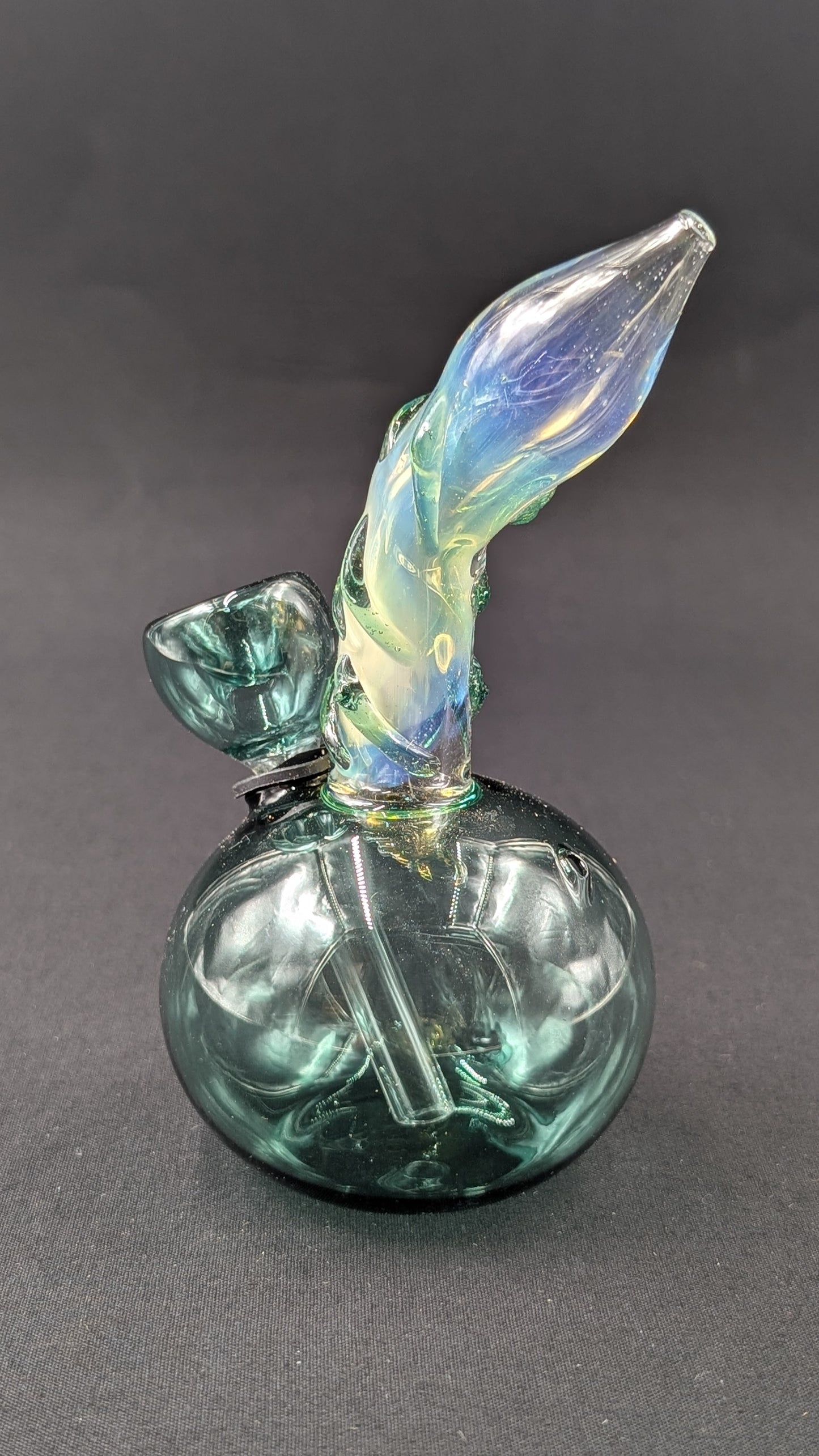 5" Glass Water Pipe Bong Round Teal