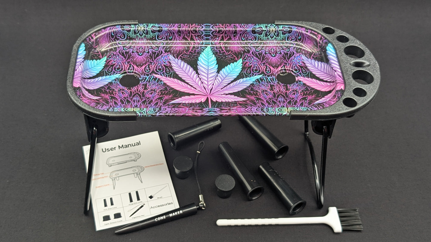 9 Piece Standing Rolling Tray Console That's Foldable 001