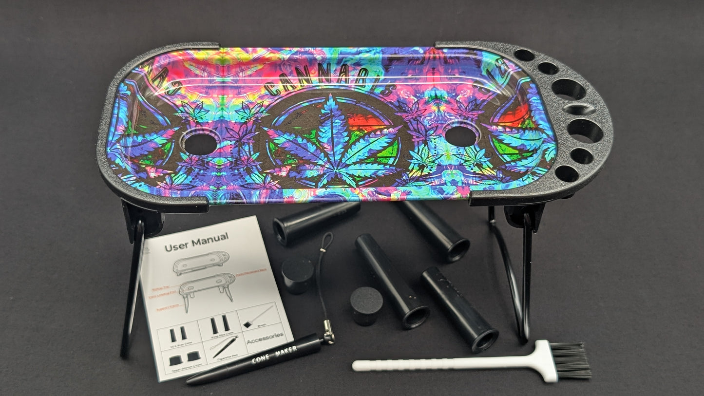 9 Piece Standing Rolling Tray Console That's Foldable 002