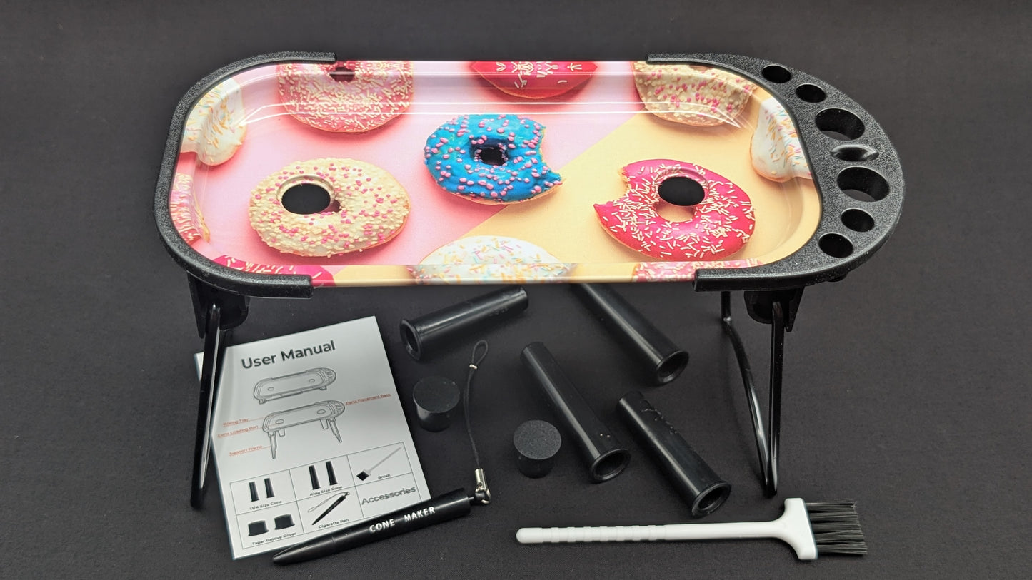 9 Piece Standing Rolling Tray Console That's Foldable 005