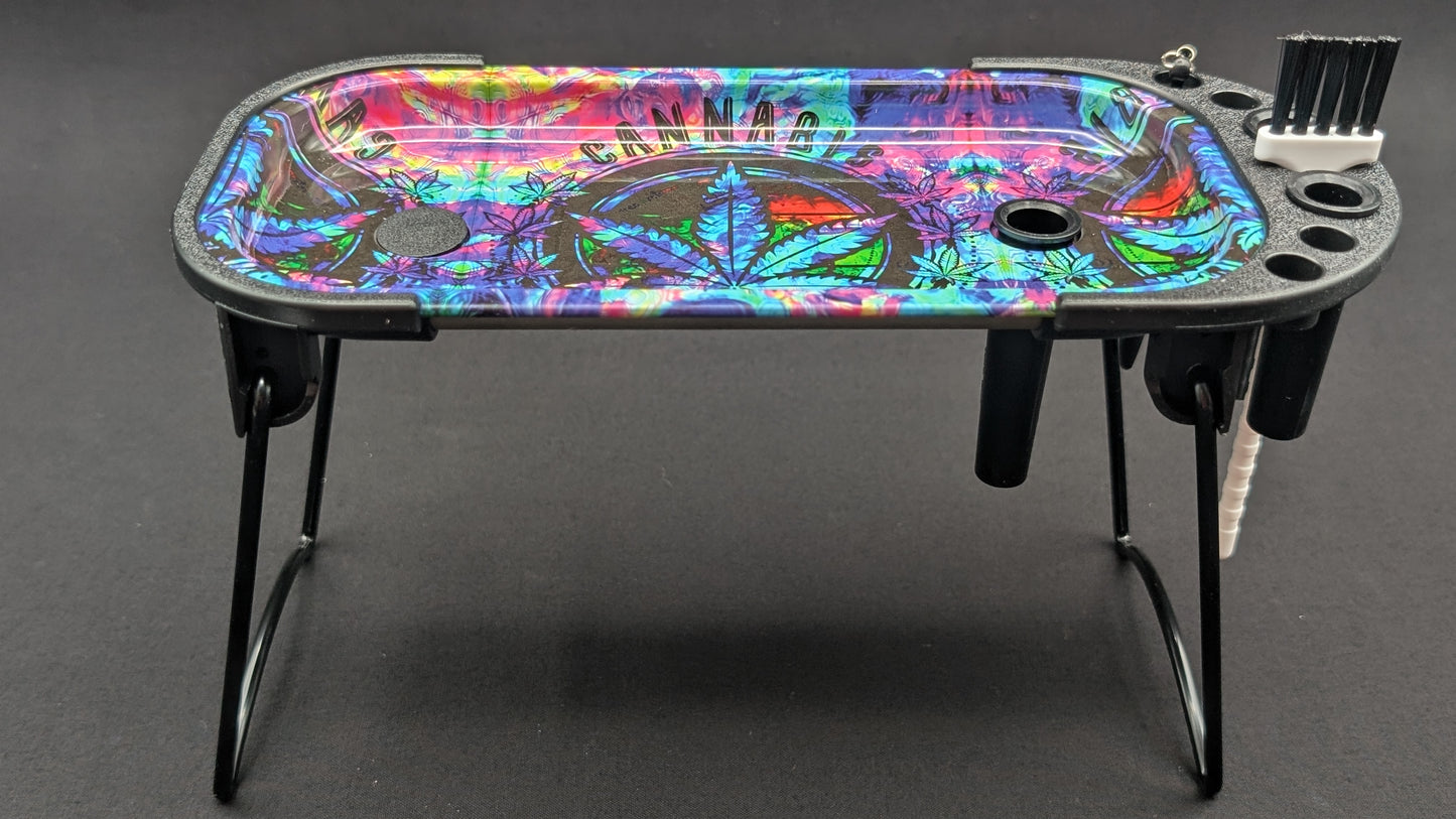 9 Piece Standing Rolling Tray Console That's Foldable 002