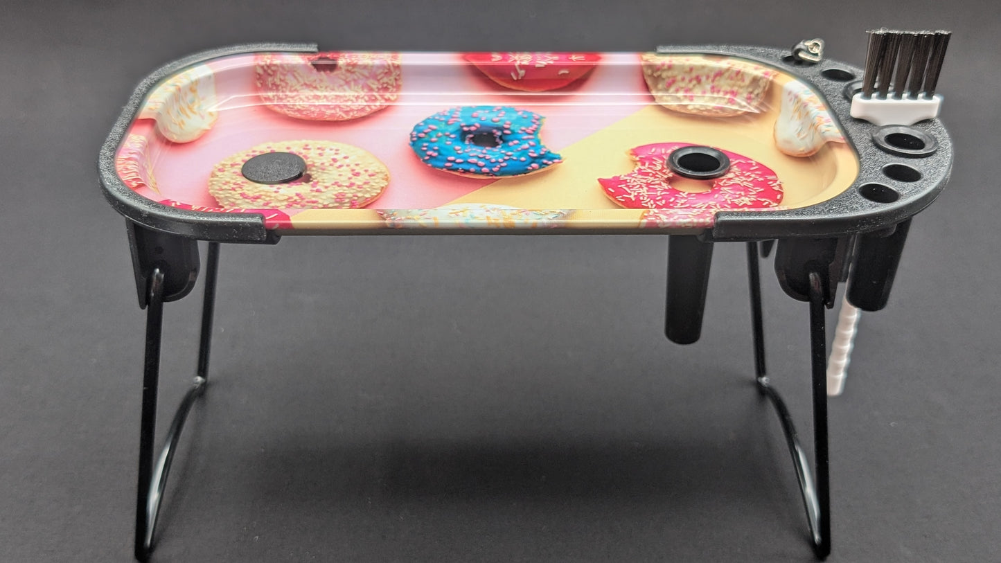 9 Piece Standing Rolling Tray Console That's Foldable 005