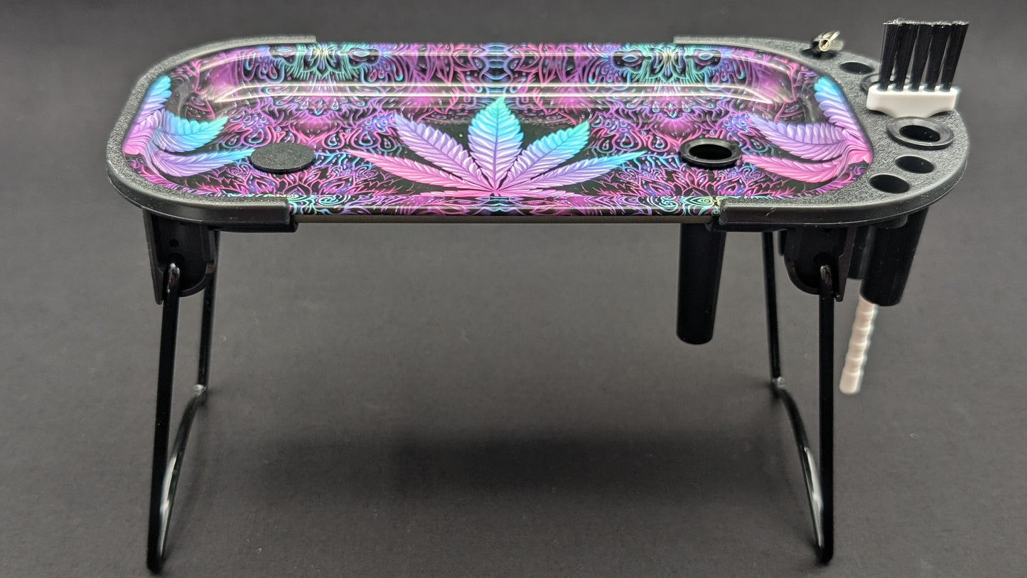 9 Piece Standing Rolling Tray Console That's Foldable 001