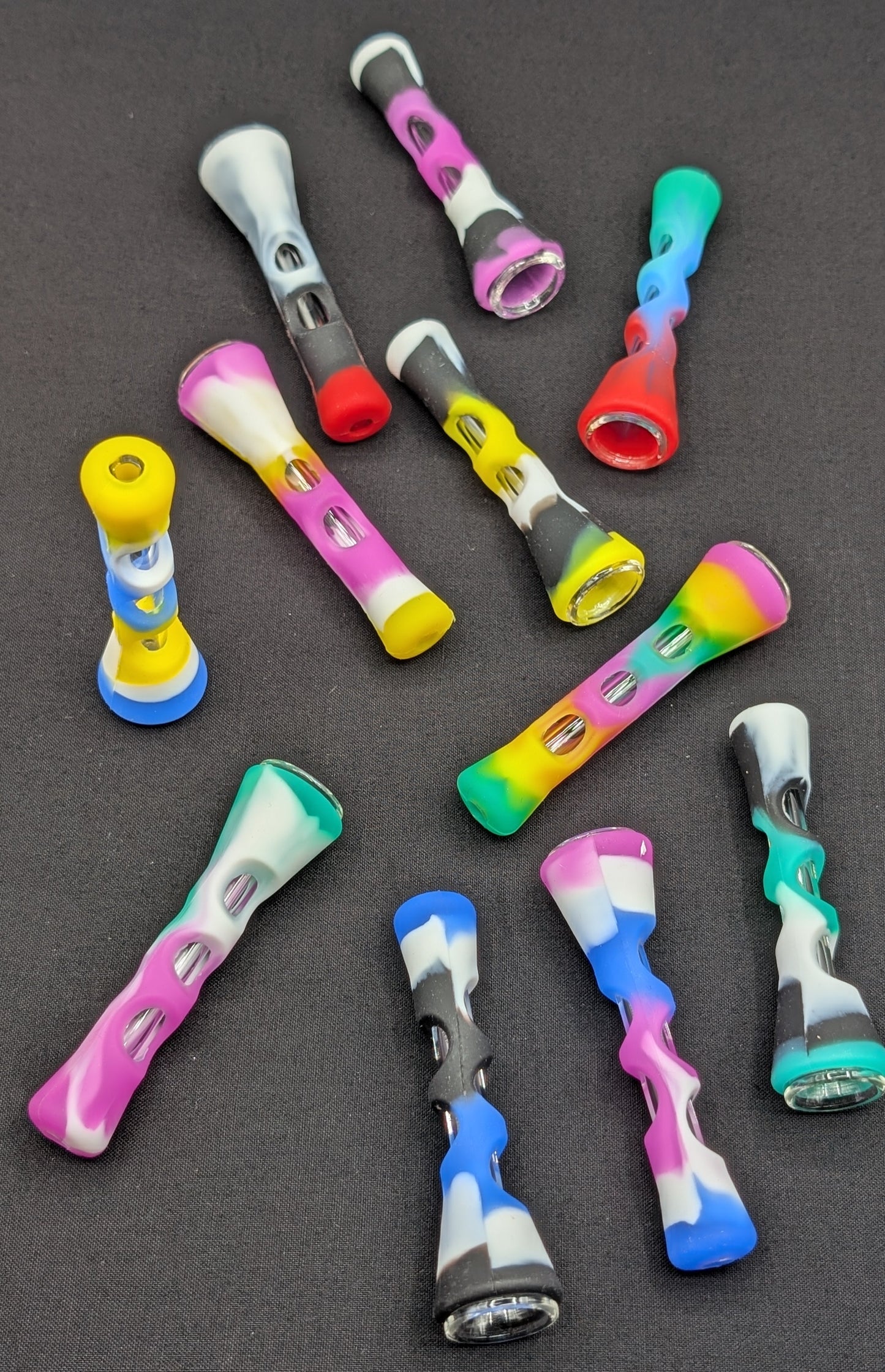 2 pack - 3" Silicone Wrapped Glass One Hitters