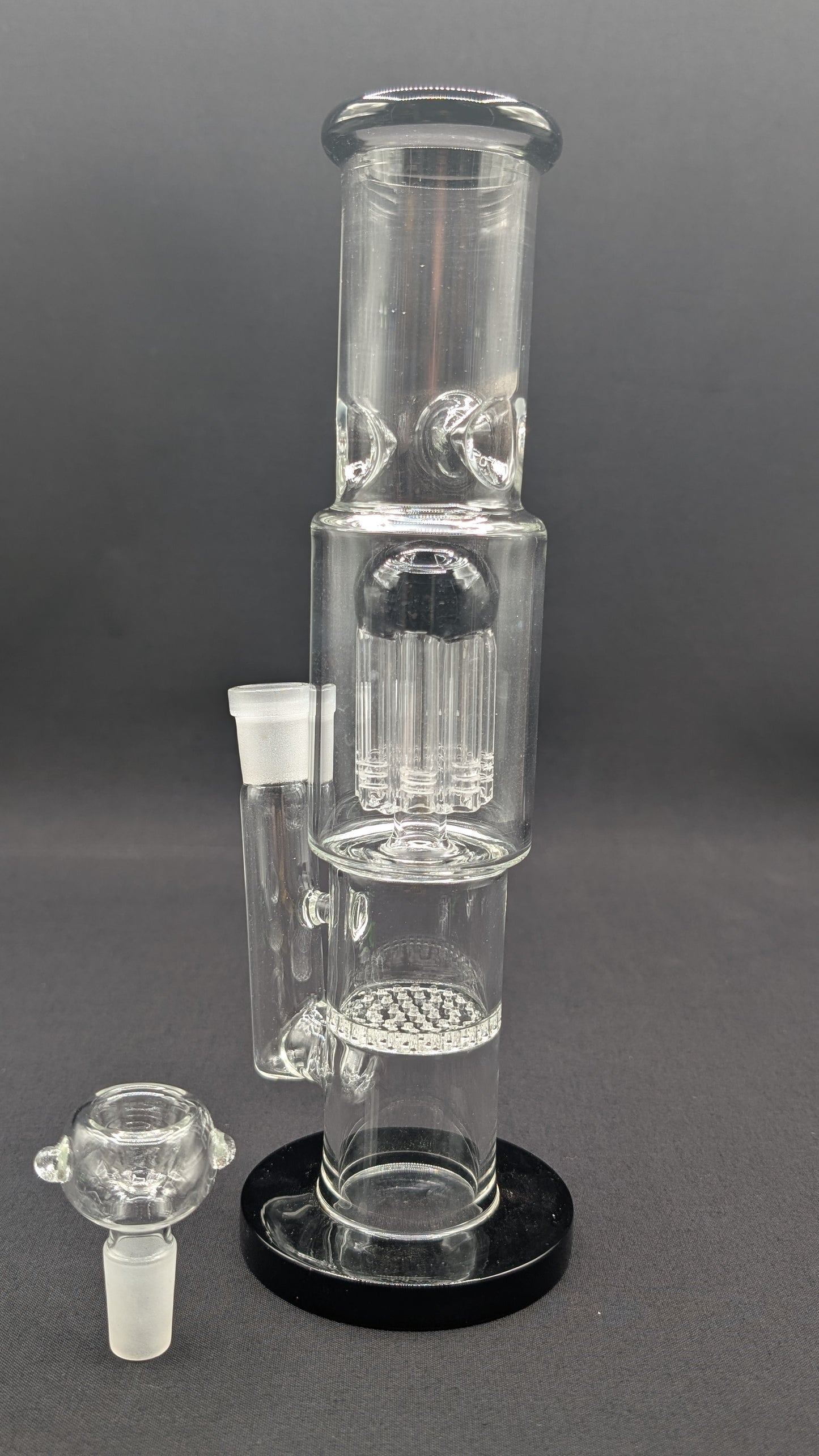 10" Glass Water Pipe Bong Thick Tree and Honeycomb Percs!! BK