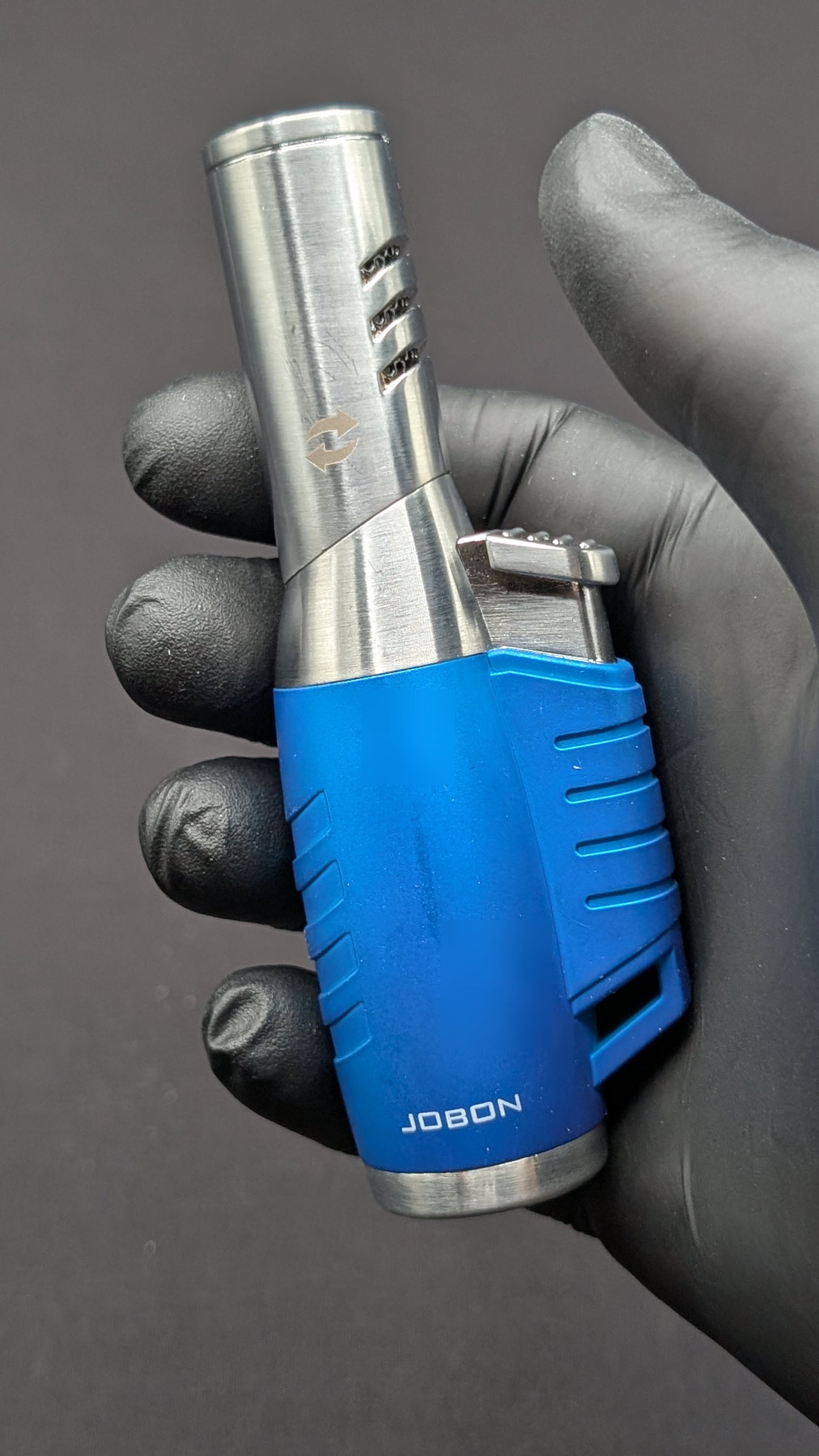 Jobon 3 Jet Torch Butane Lighter with Adjustable Nozzle - Blue